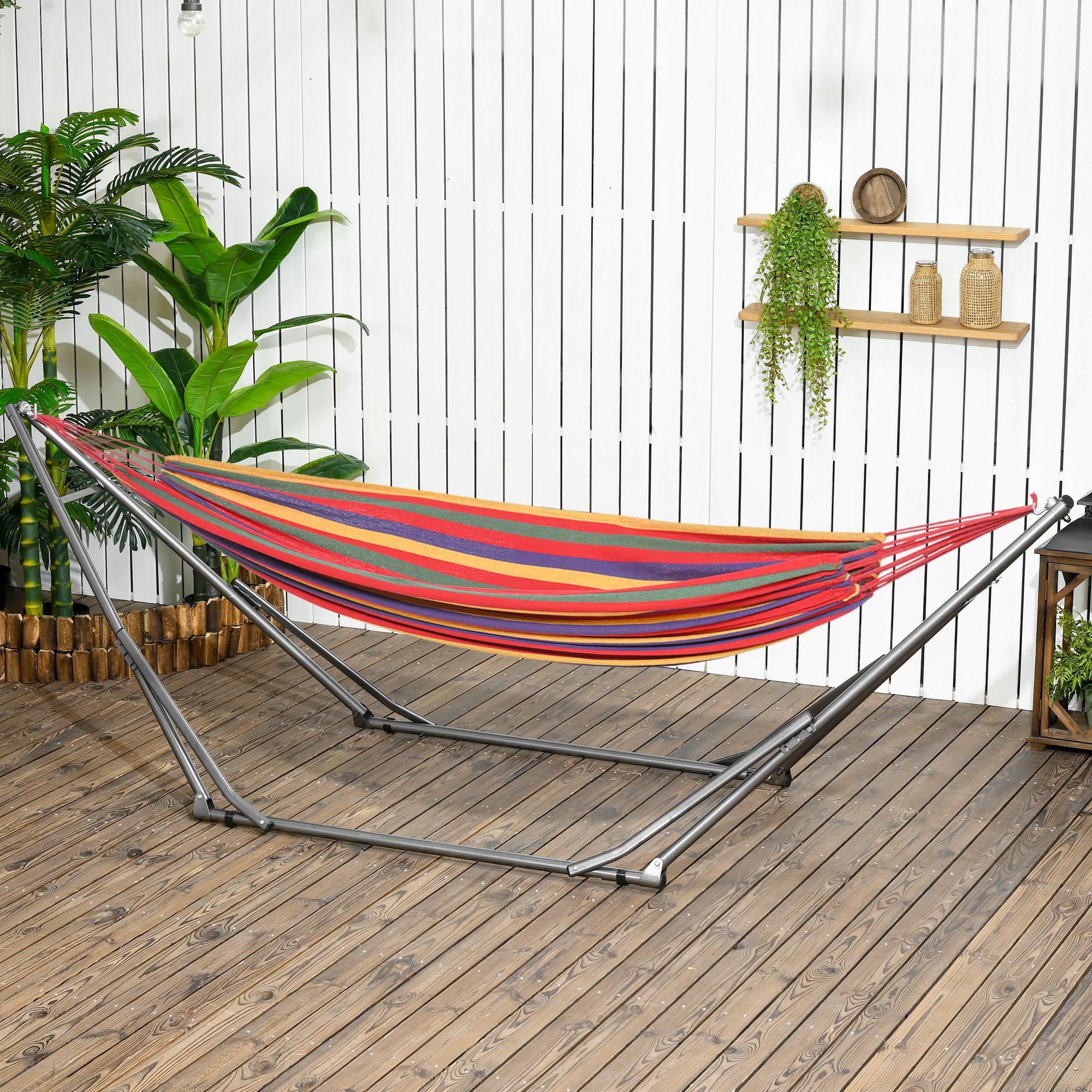Outsunny Hängemattengestell 2in1 Wäscheständer klappbar