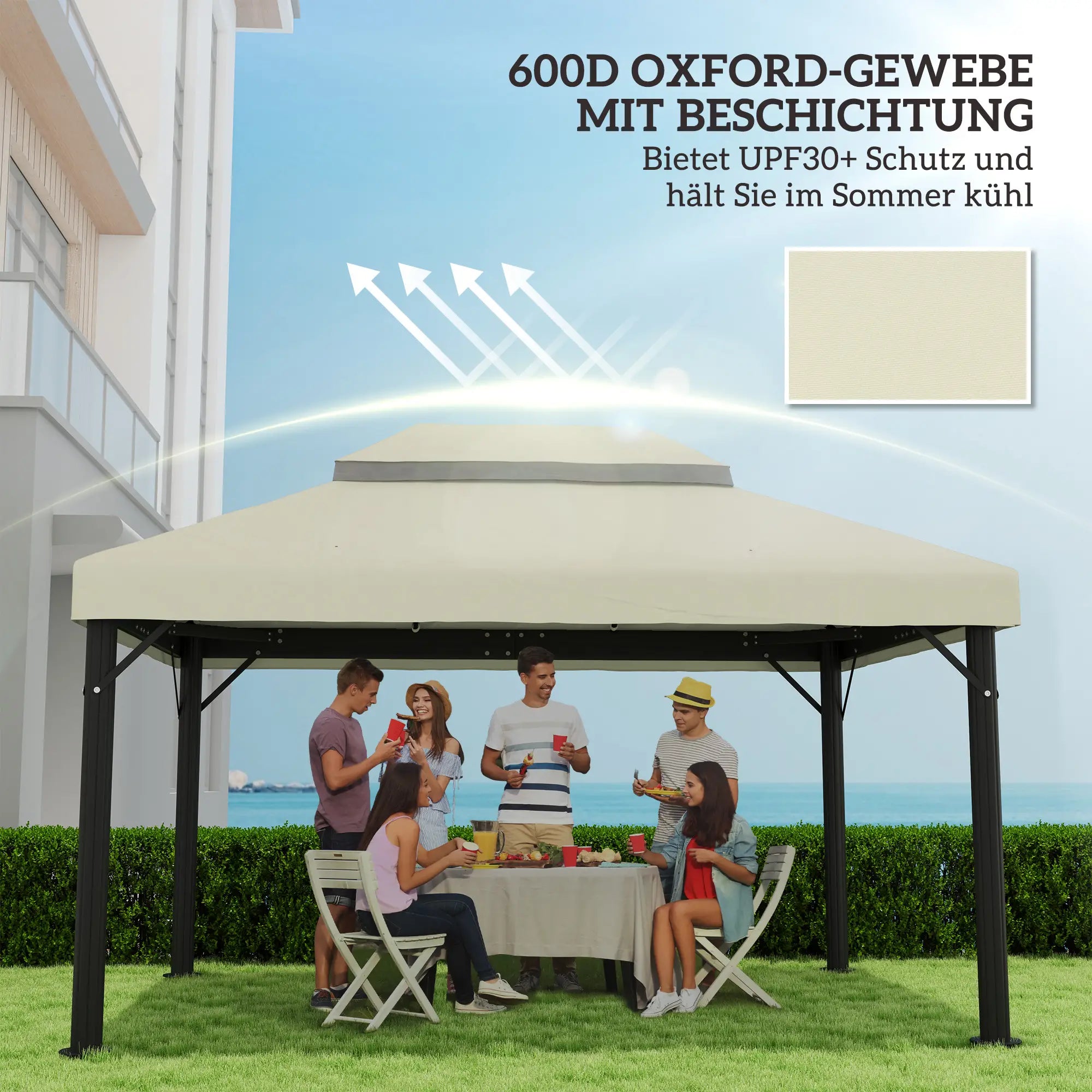 Ersatzdach 3x4 m für Pavillon, wasserdicht, UPF30+