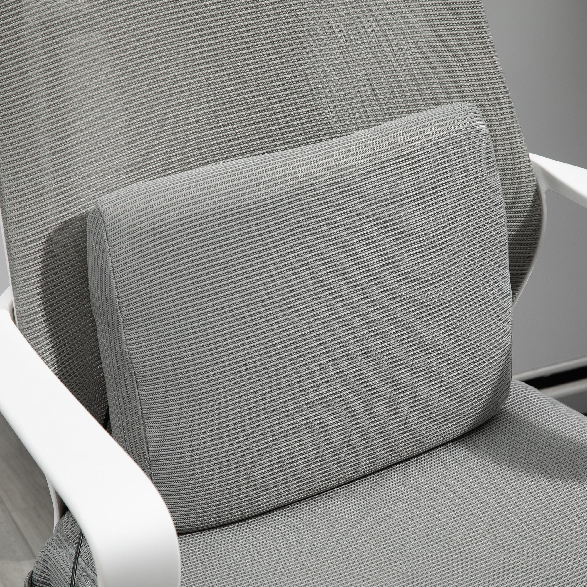 Vinsetto Bürostuhl höhenverstellbarer Drehstuhl Massagesessel ergonomischer Chefsessel mit Massagefunktion Gamingstuhl Nylon Grau 62 x 60 x 114-122 cm