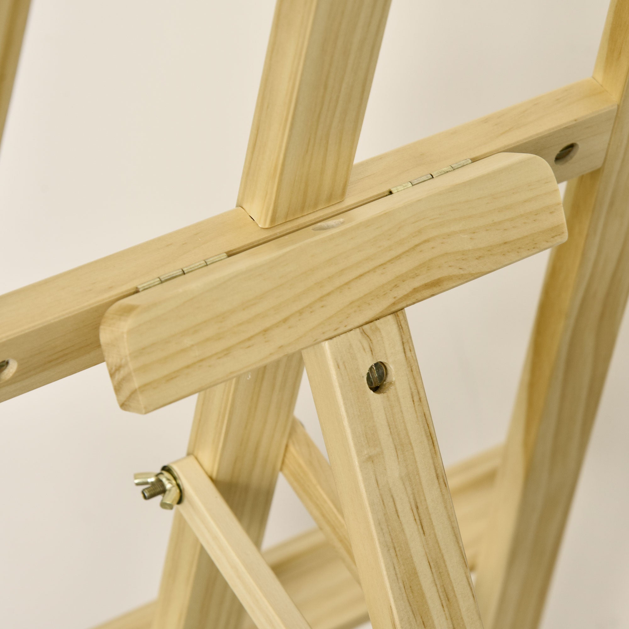 HOMCOM Staffelei Sitz- und Standstaffelei Klappbare Atelierstaffelei 75° einstellbar mit Halterung für Kunstmalerei Und Außenwerbung Kiefernholz Natur 51,5 x 71,5 x 134,5 cm