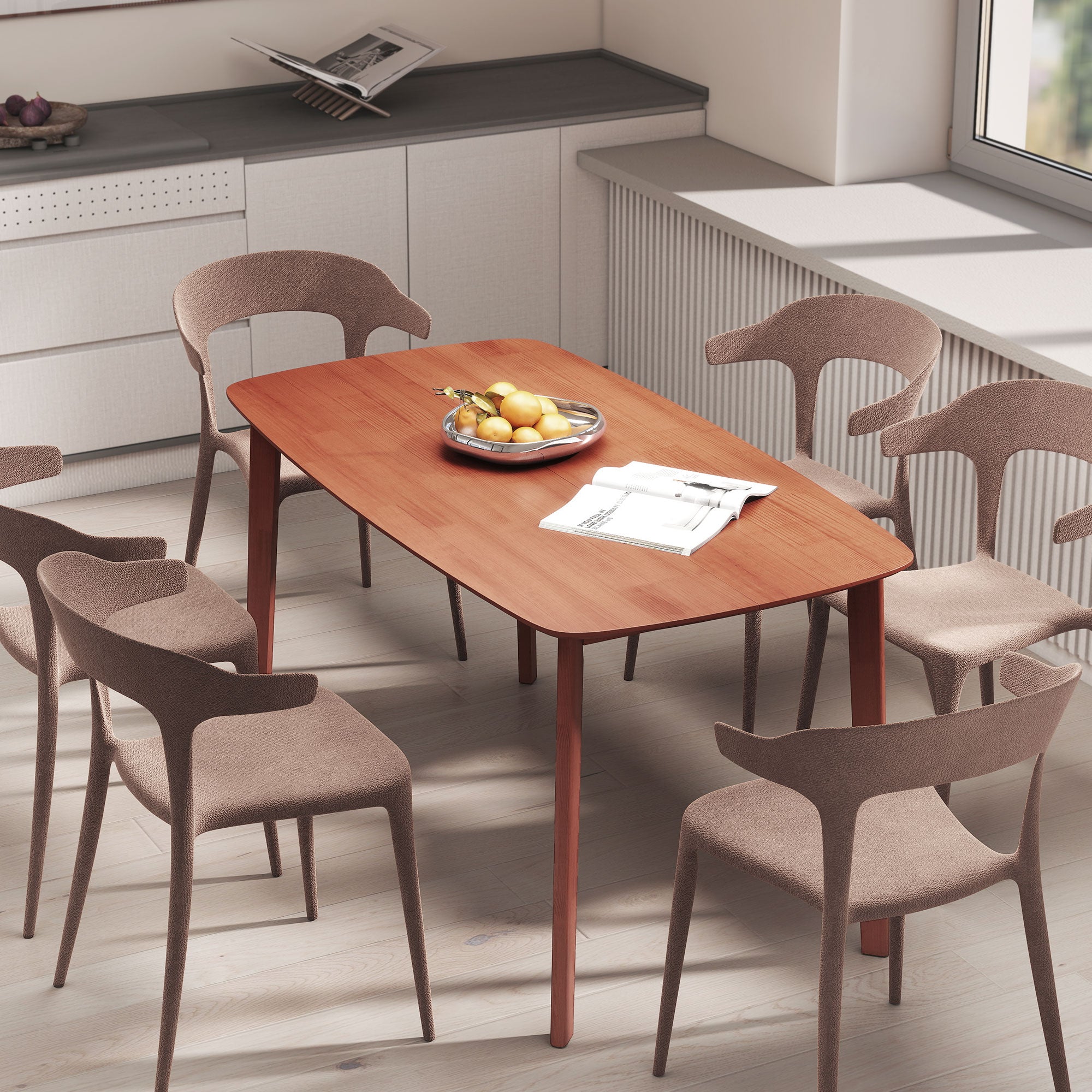 HOMCOM Esstisch, Landhausstil, lackierte Oberfläche, Holz, 150 x 80 cm, Braun