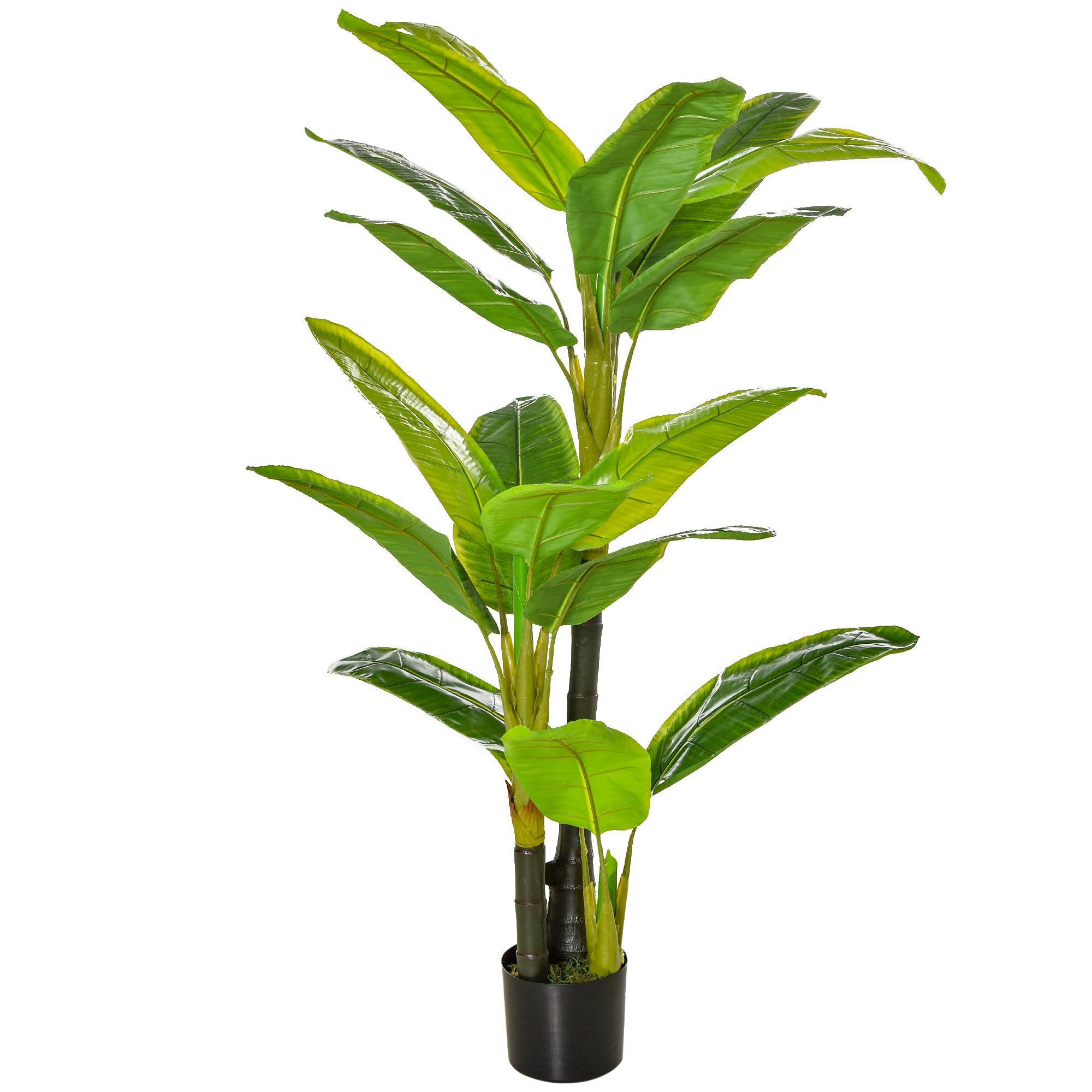 HOMCOM künstliche Pflanzen 150 cm Kunstpflanzen im Topf künstlicher Bananen Baum Kunstpflanze Kunstbaum Zimmerpflanze Dekopflanze Büropflanze Kunststofftopf für drinnen