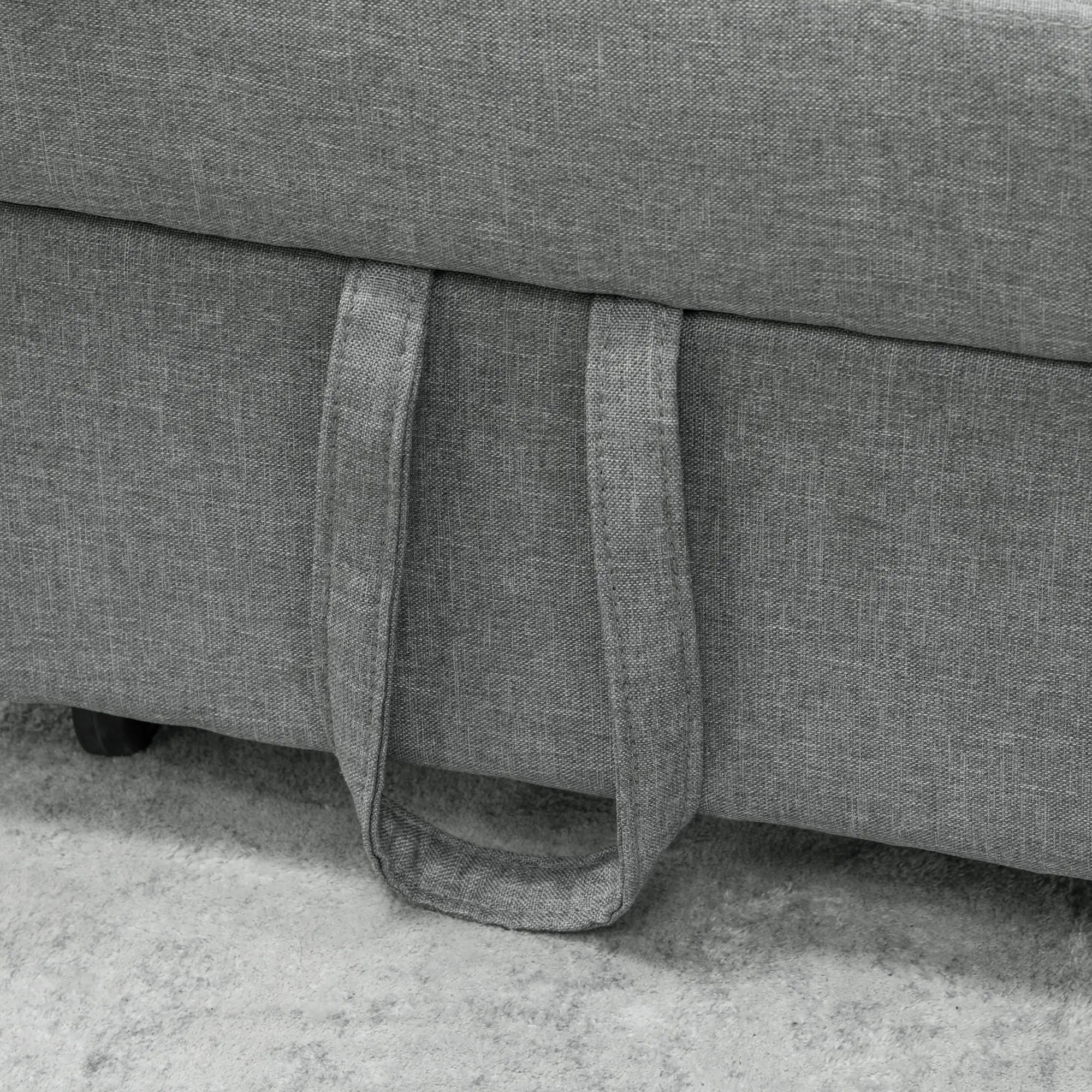 HOMCOM 3-in-1 Klappsessel mit Seitentasche, Gästebett mit Kissen, Verstellbarer Rückenlehne, Bettsessel mit Rollen, Hellgrau