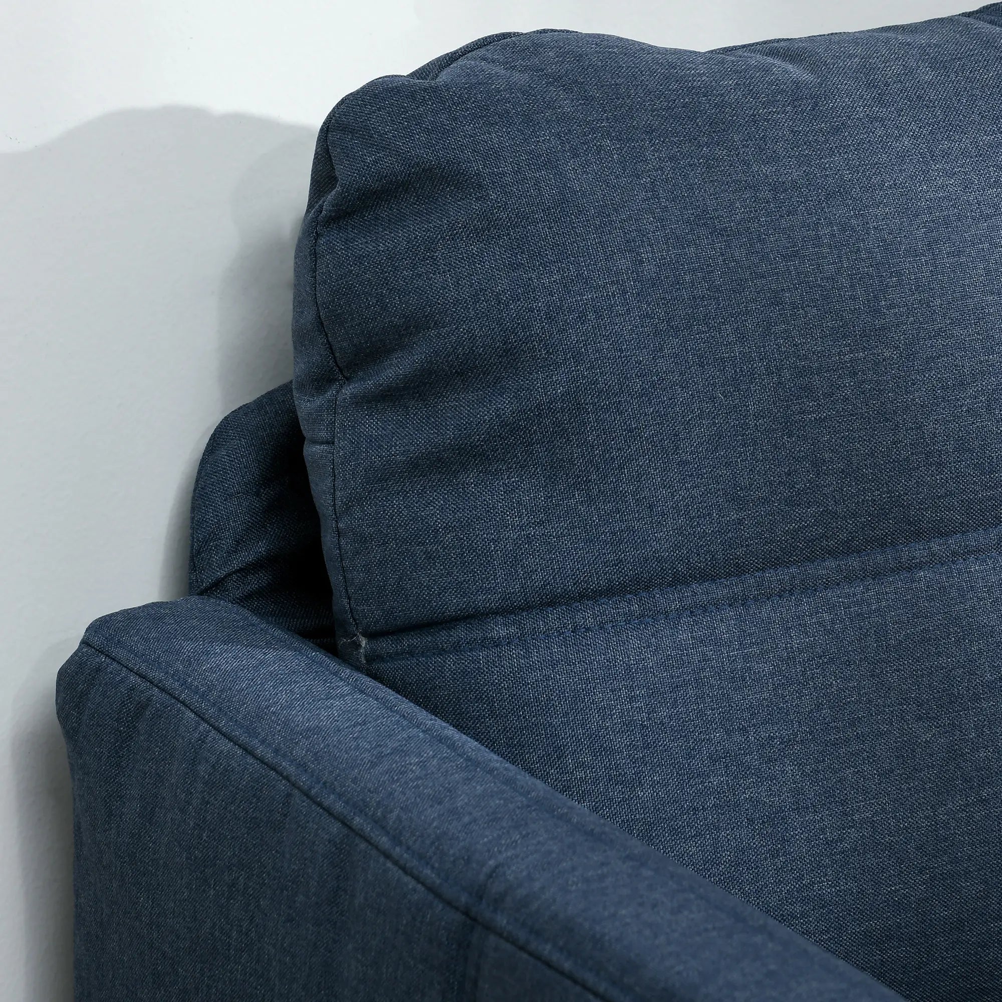HOMCOM 2-Sitzer Sofa mit Leinenoptik & Stahlbeinen, Dunkelblau