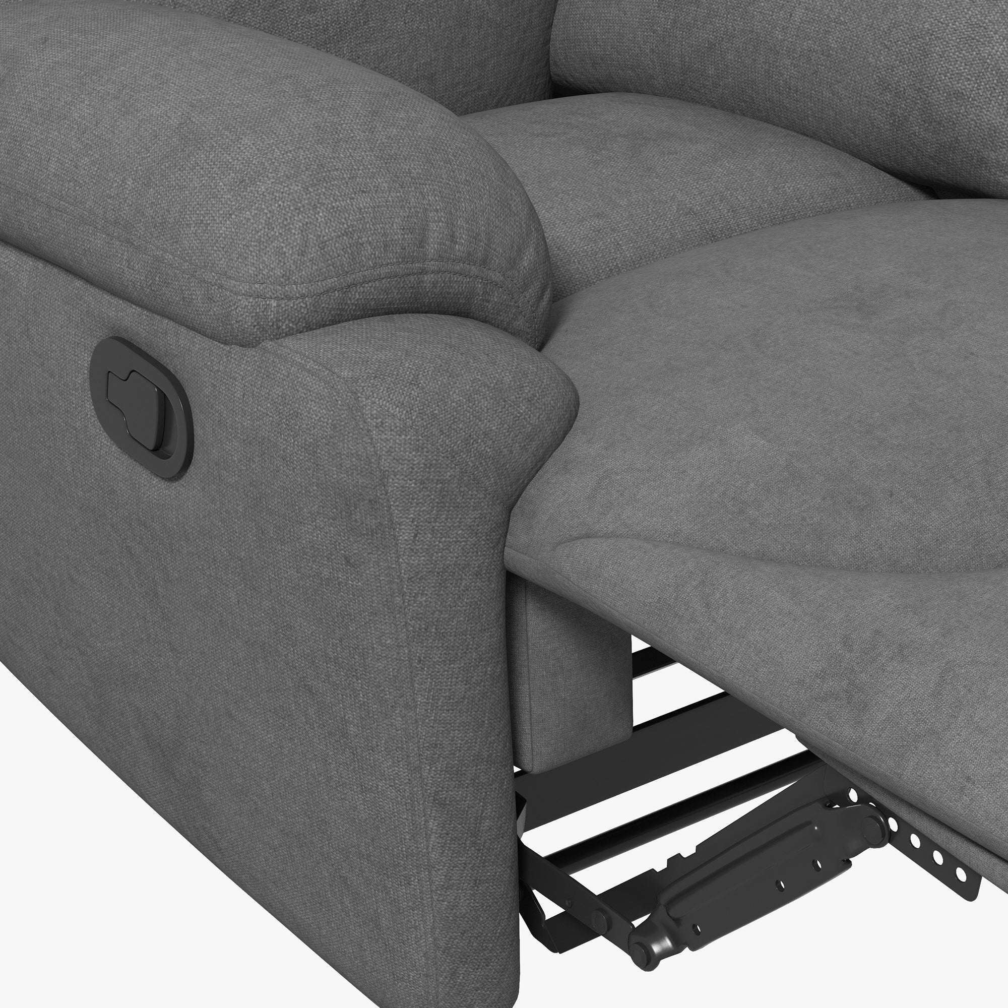 HOMCOM Relaxsessel Liegesessel Fernsehsessel, Liegefunktion Leinenoptik, 93 cm x 88 cm x 102 cm, Grau