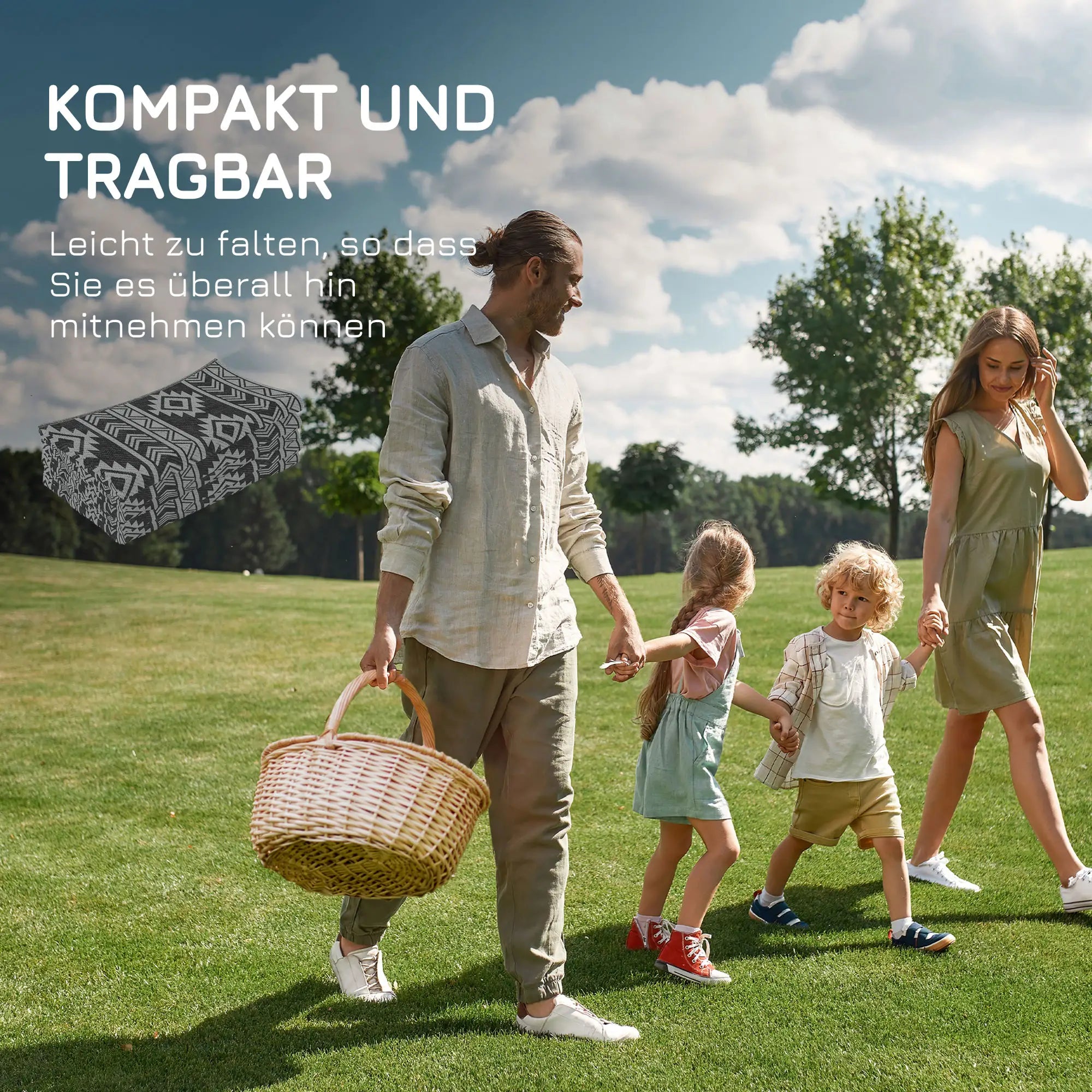 Outsunny Outdoor-Teppich doppelseitig faltbar