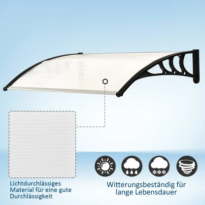 Outsunny Vordach Haustür Überdachung UV-beständig Polycarbonat