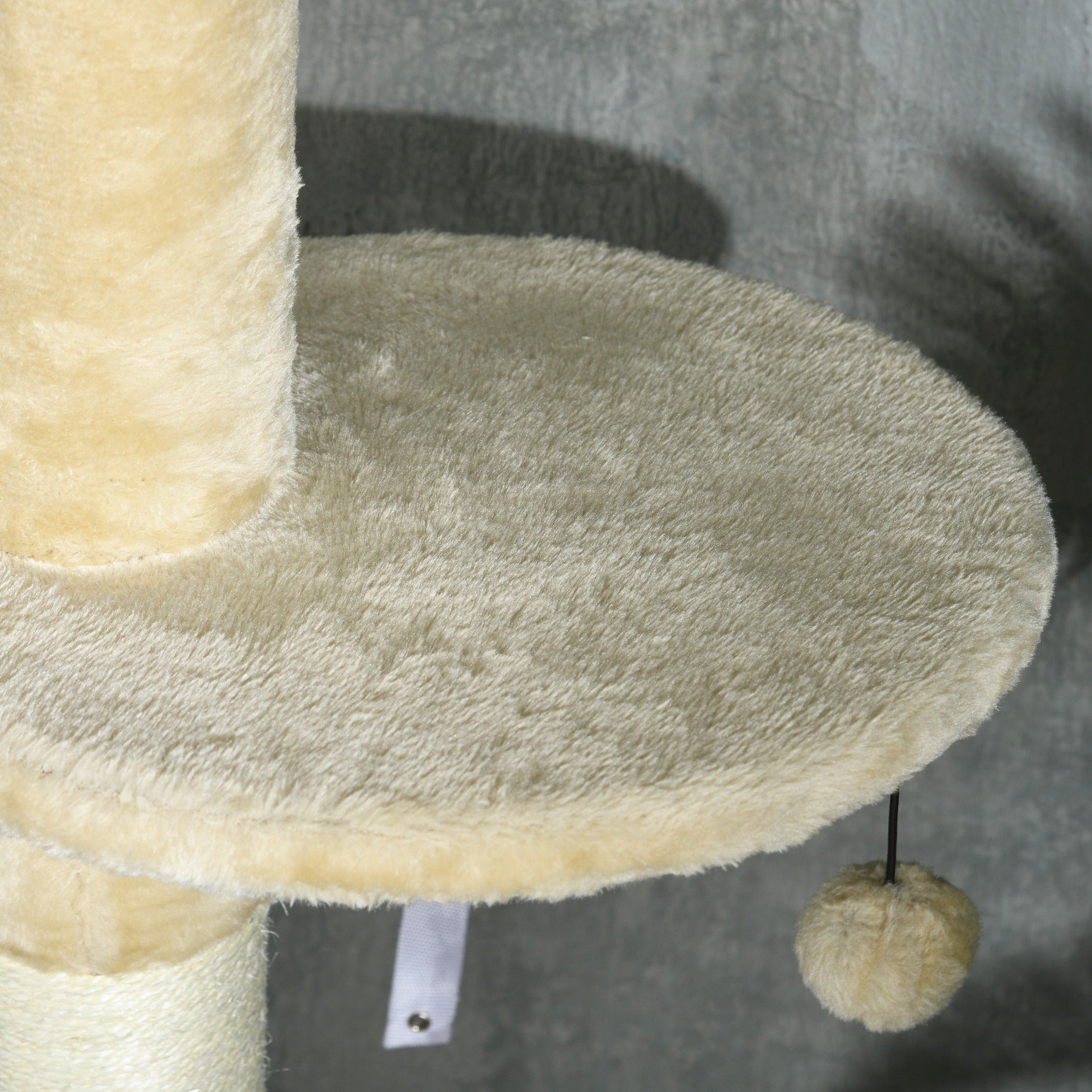 PawHut Kratzbaum Katzenbaum, 1 Katzenhöhle, 1 Katzenhängematte, 1 Liegefläche, 48 cm x 48 cm x 255 cm, Natur + Beige