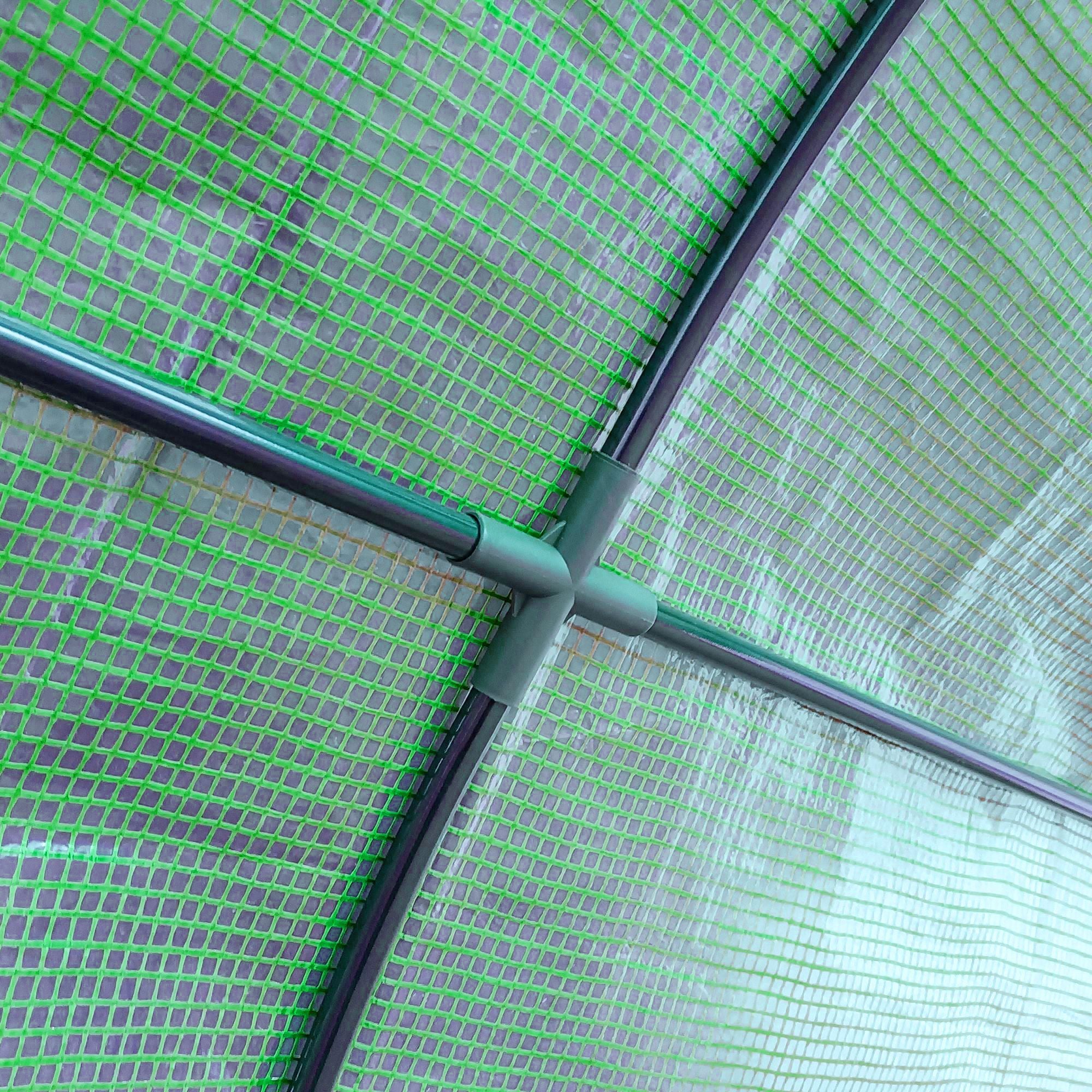 Outsunny Foliengewächshaus Tomatengewächshaus mit Mesh Fenster, Treibhaus mit aufrollbaren Türen, Anzuchthaus mit UV Schutz, Grün, 200 x 100 x 215 cm
