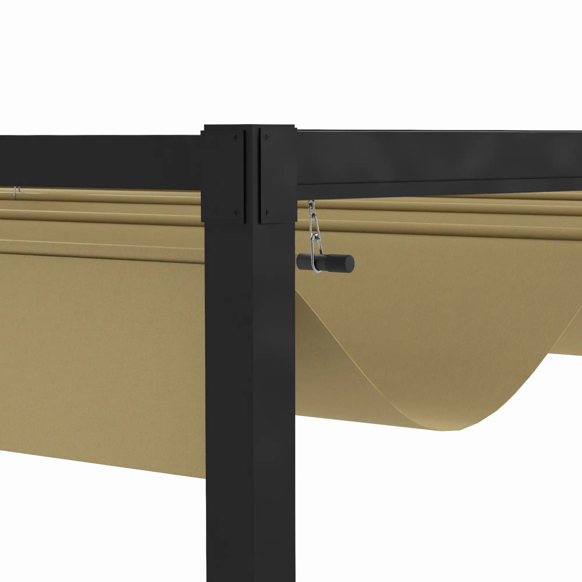 Outsunny Pergola 4×3 m Khaki mit Schiebedach