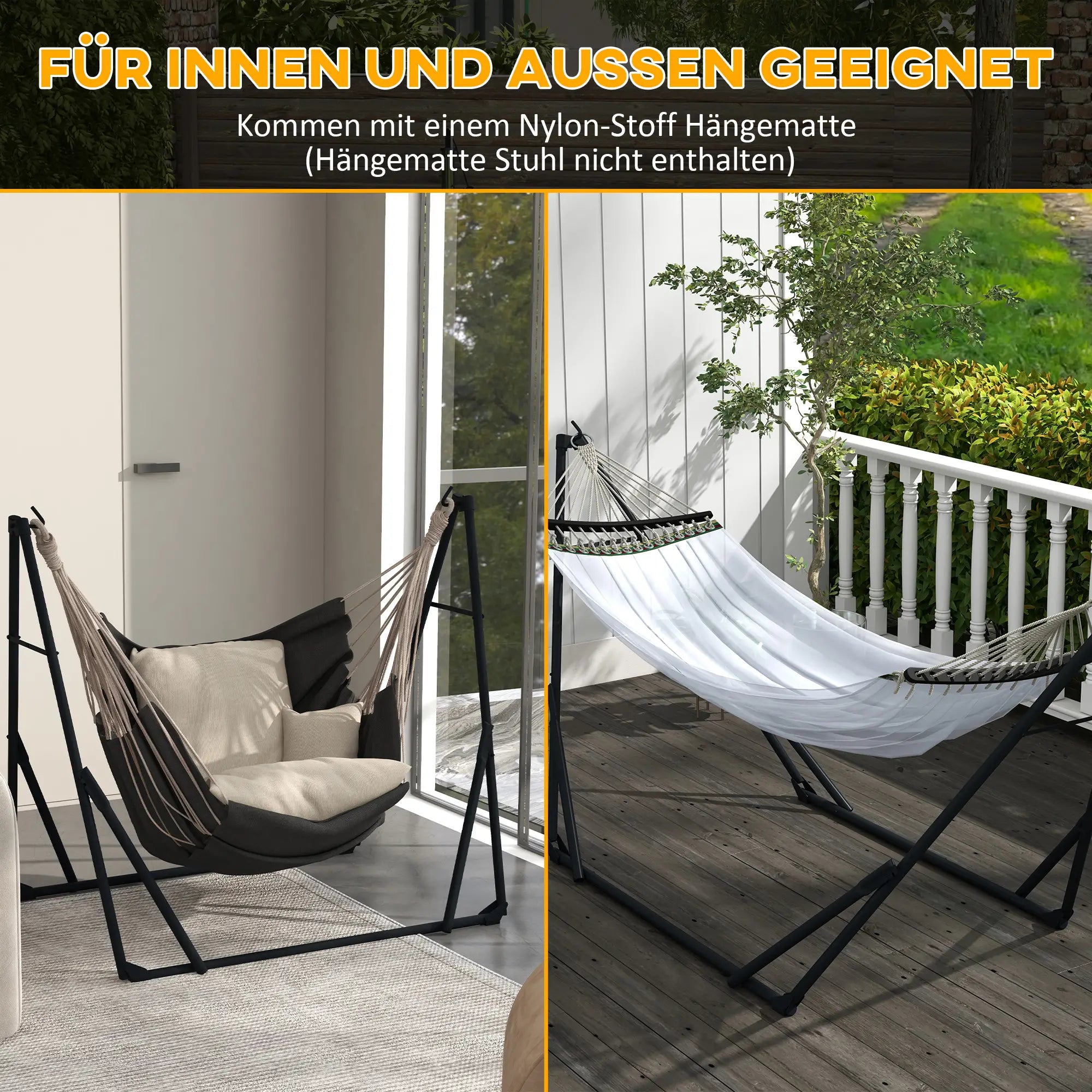 Hängemattengestell mit Hängematte & Tasche, bis 120?kg