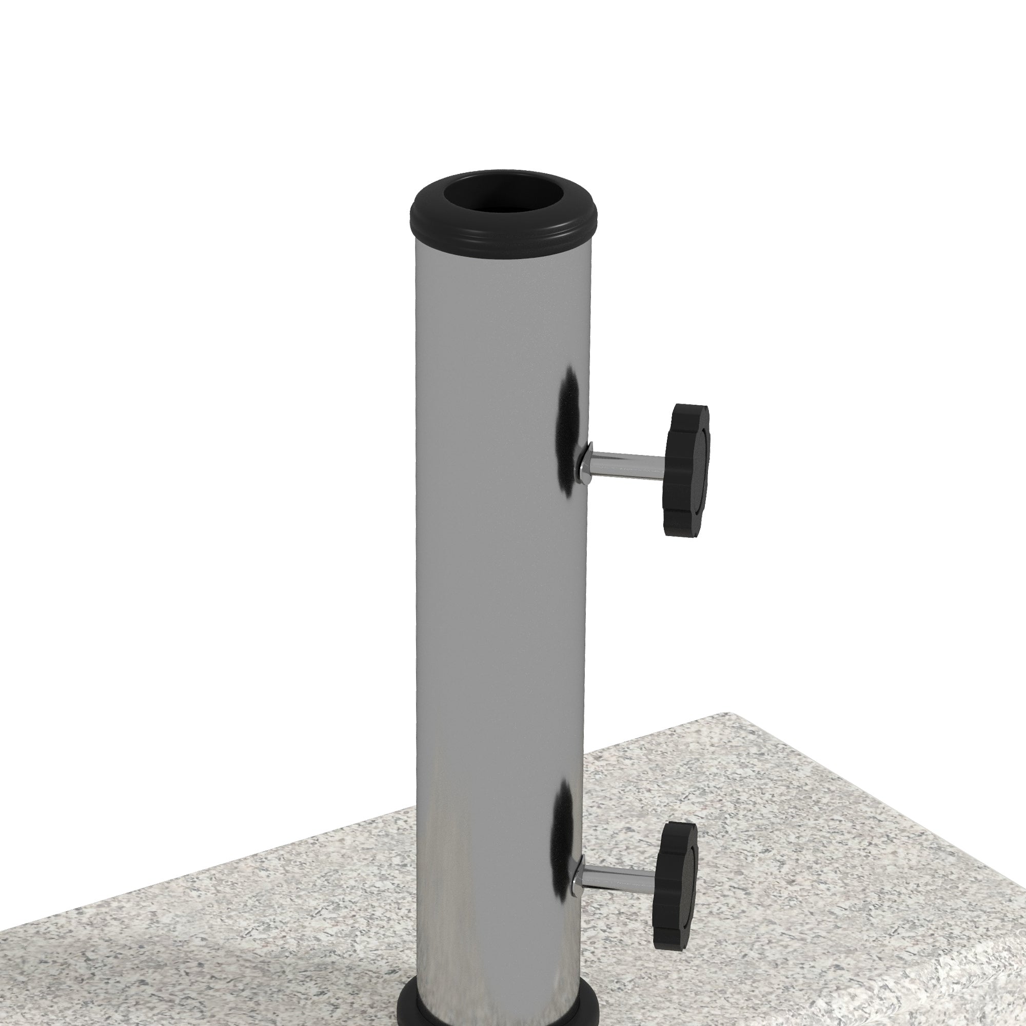 Outsunny Sonnenschirmständer 25 kg, Schirmfuß aus Granit, für Schirmstöcke Ø32/38/48 mm, Grau