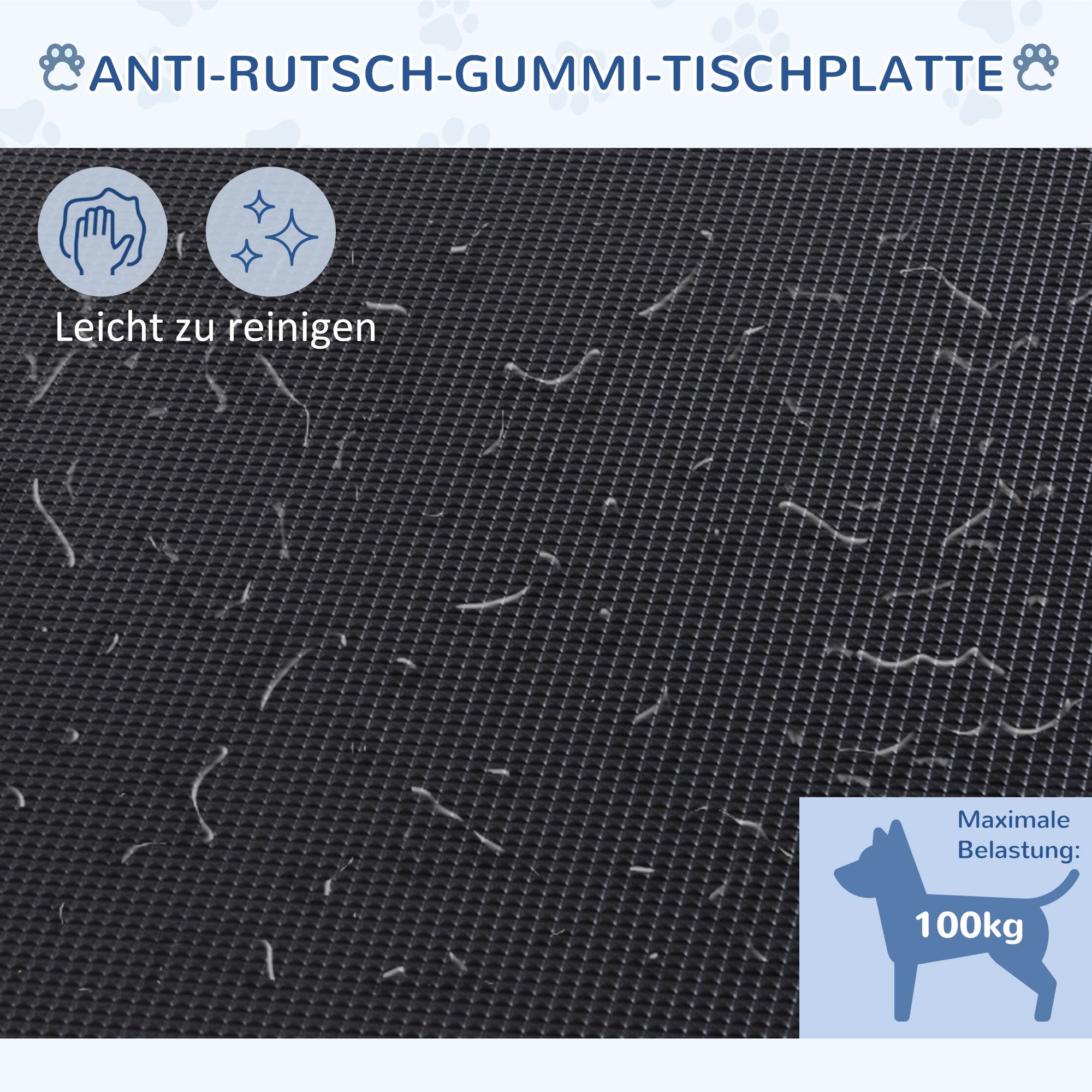 PawHut Hundepflegetisch Trimmtisch mit Unterkorb Tierpflegetisch Hunde Pflegetisch Hundefriseur Tisch Schertisch für Hunde Katzen bis zu 100kg Schwarz