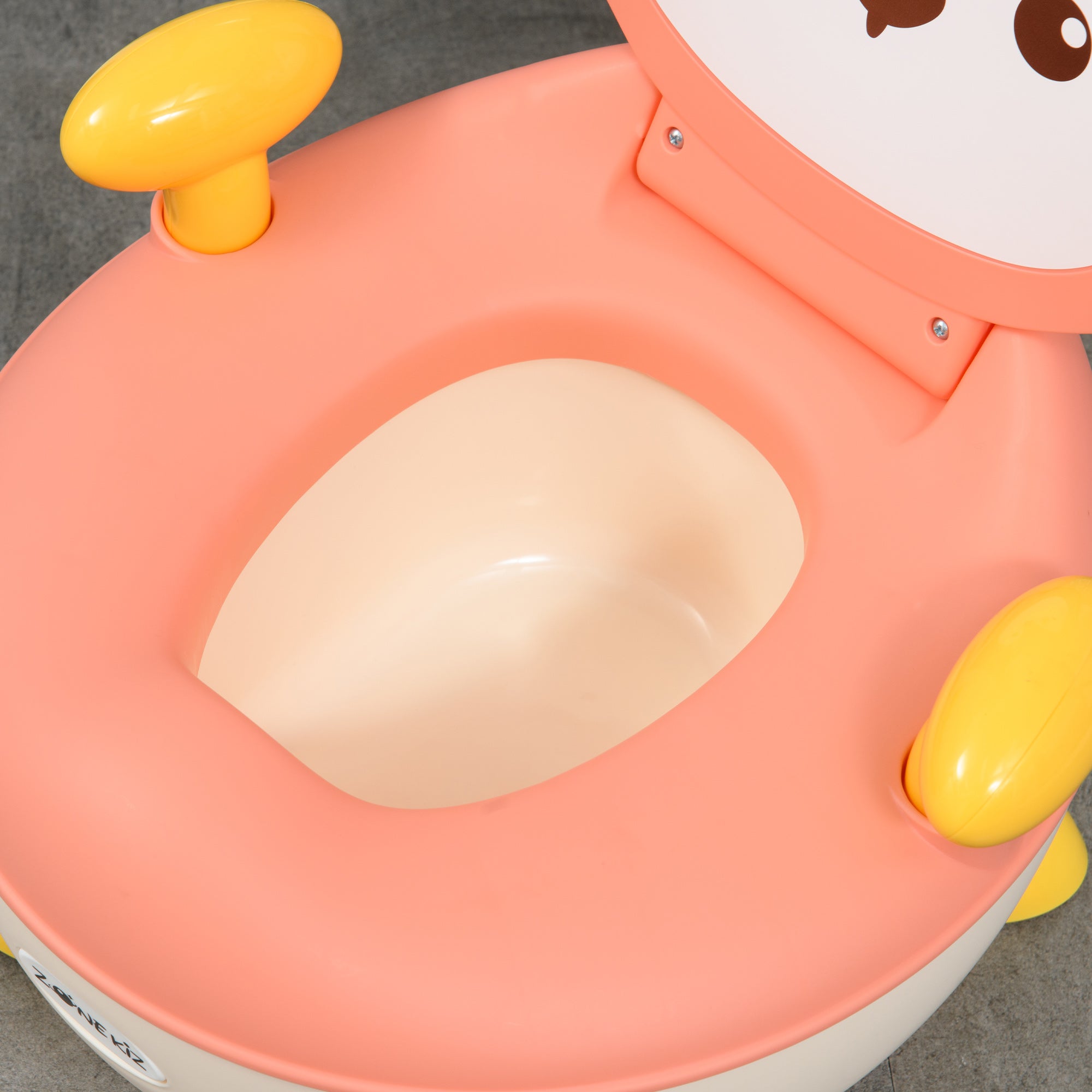 ZONEKIZ Töpfchen für Kinder 0,5 bis 3 Jahre, rutschfest, Innentopf, Spritzschutz, Fuchs-Design, 34,5 x 35 x 23 cm