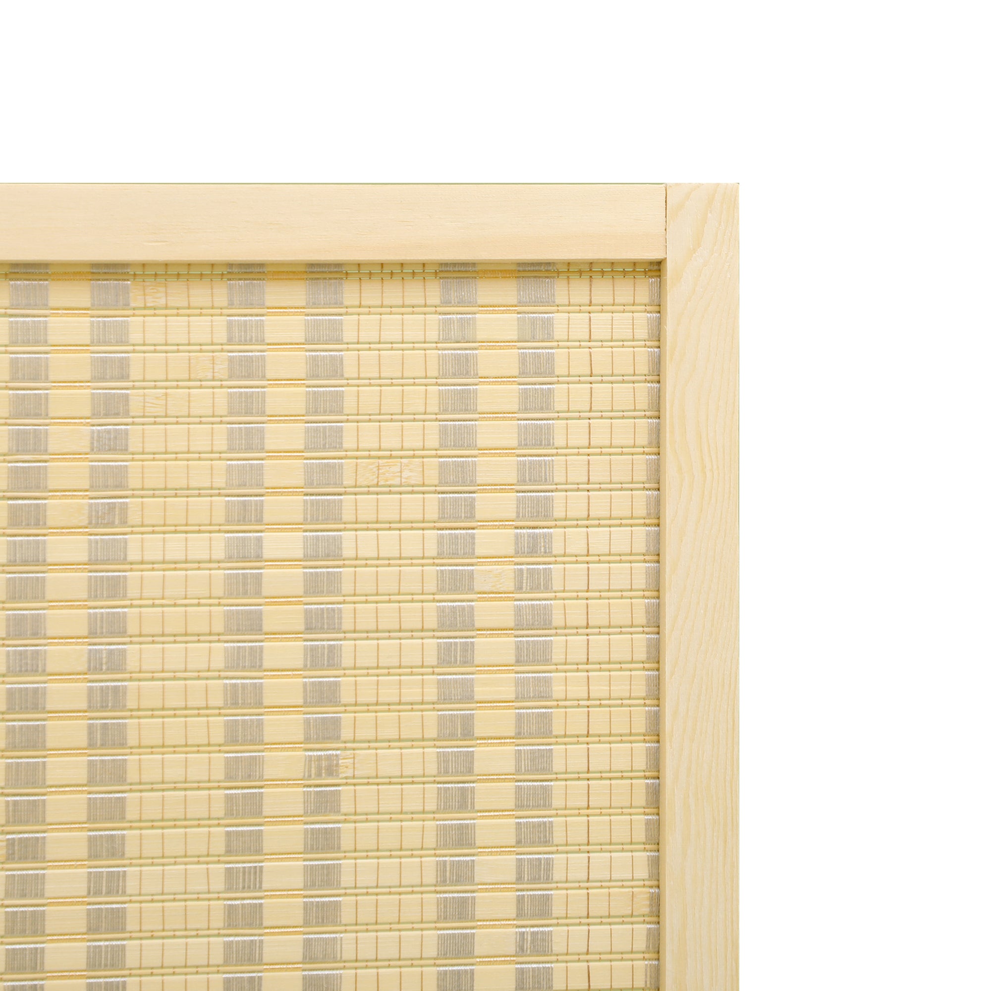 HOMCOM 4-teiliger Raumteiler, 180 x 180 cm, Faltbarer Sichtschutz aus Bambus und Baumwolle für Wohnzimmer, Schlafzimmer, Natur
