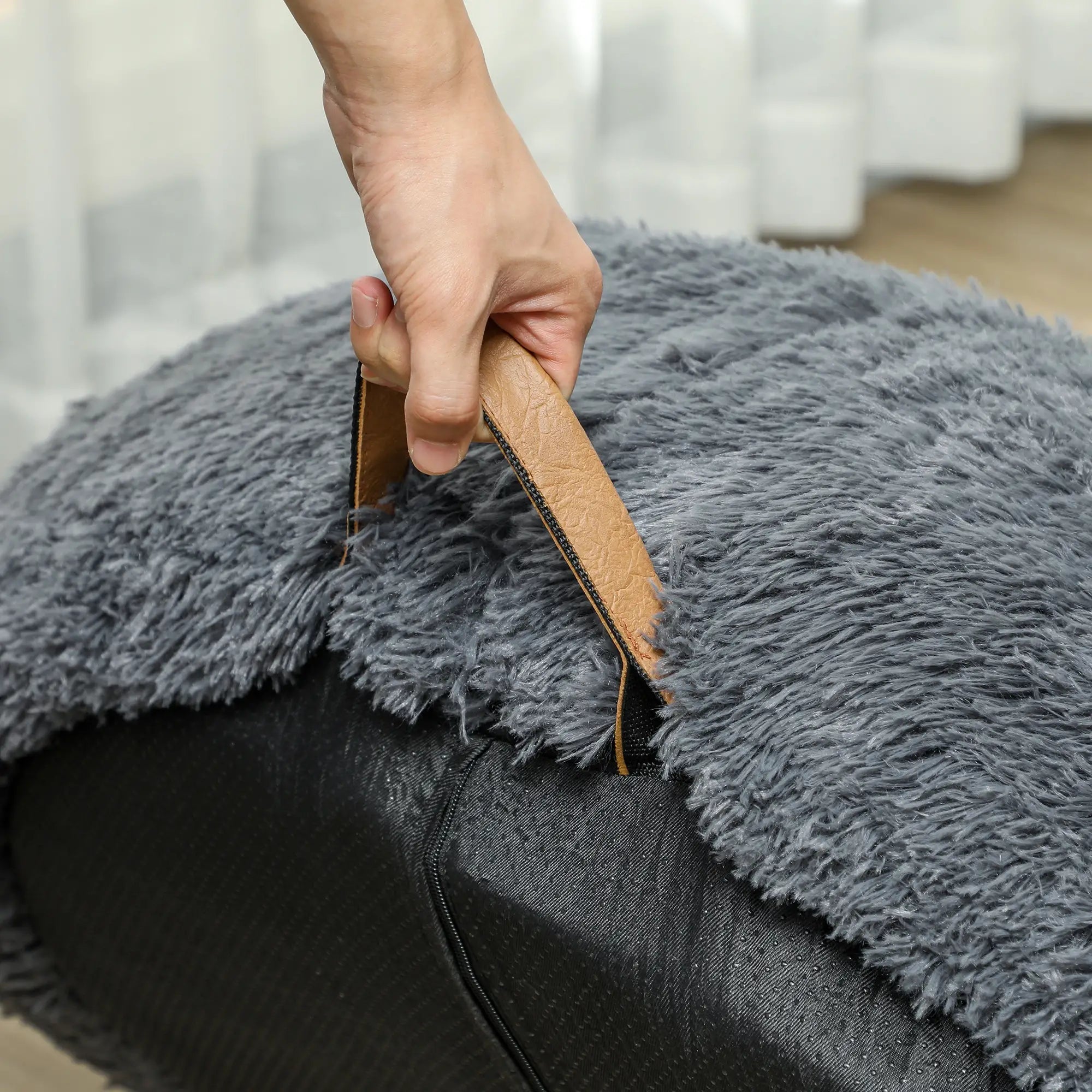 PawHut Hundebett 175x115 cm mit Haltegriff & waschbarem Bezug