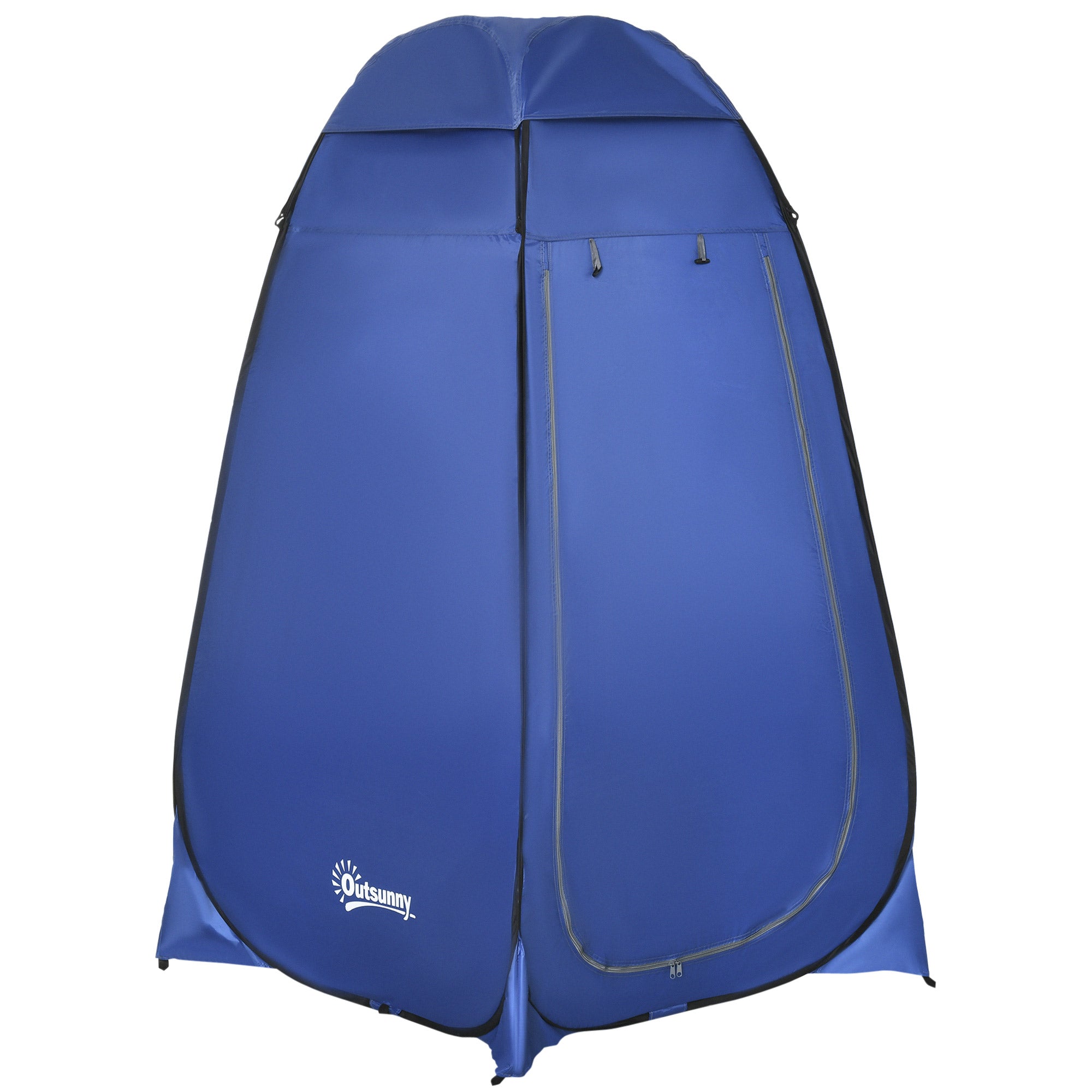 Outsunny Pop-up toilettent, mobiele campingdouchetent, omkleedtent met binnenvak, douchecabine, kleedcabine, waterproof, polyester, donkerblauw, 120 x 120 x 190 cm