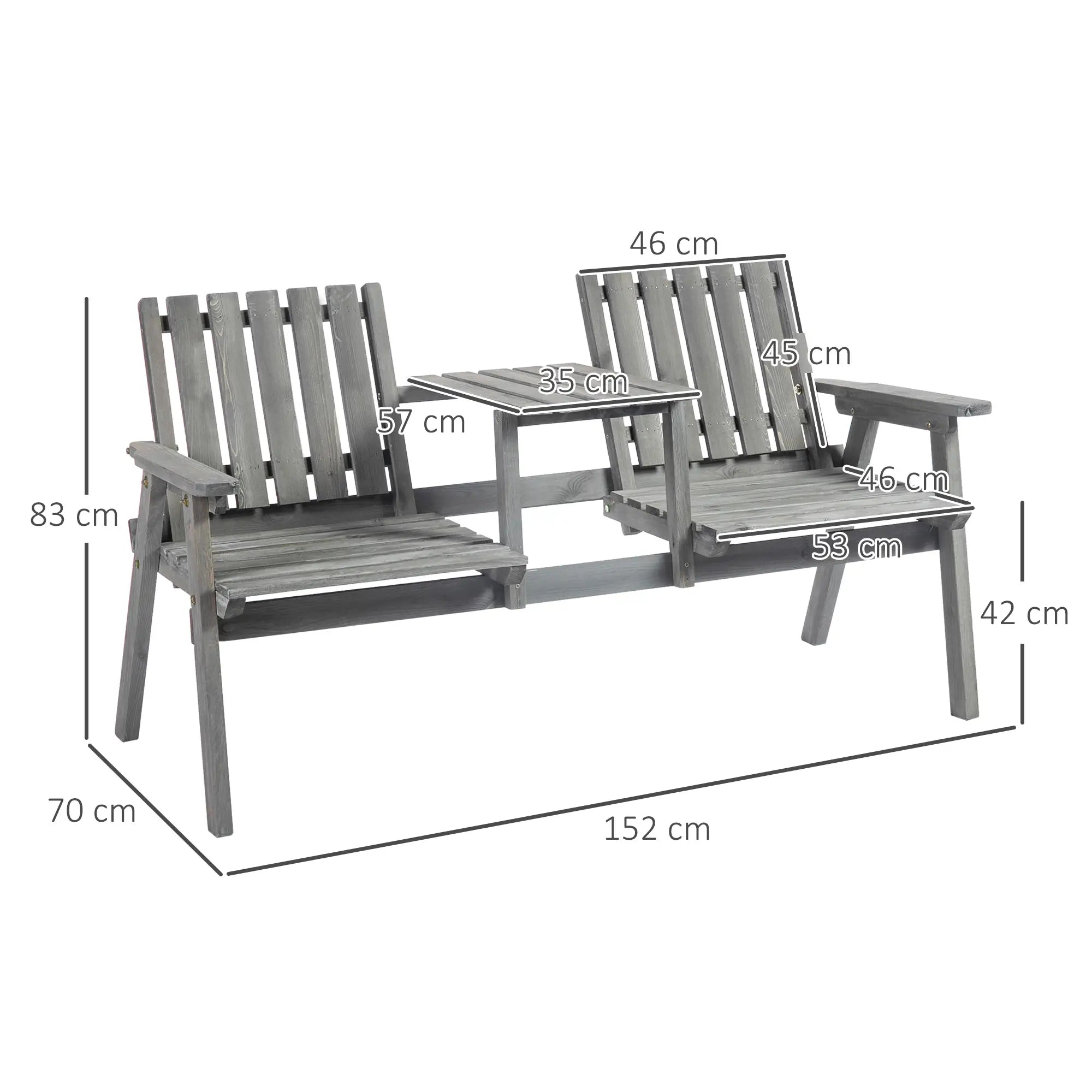 Banc de jardin Outsunny avec table et sièges