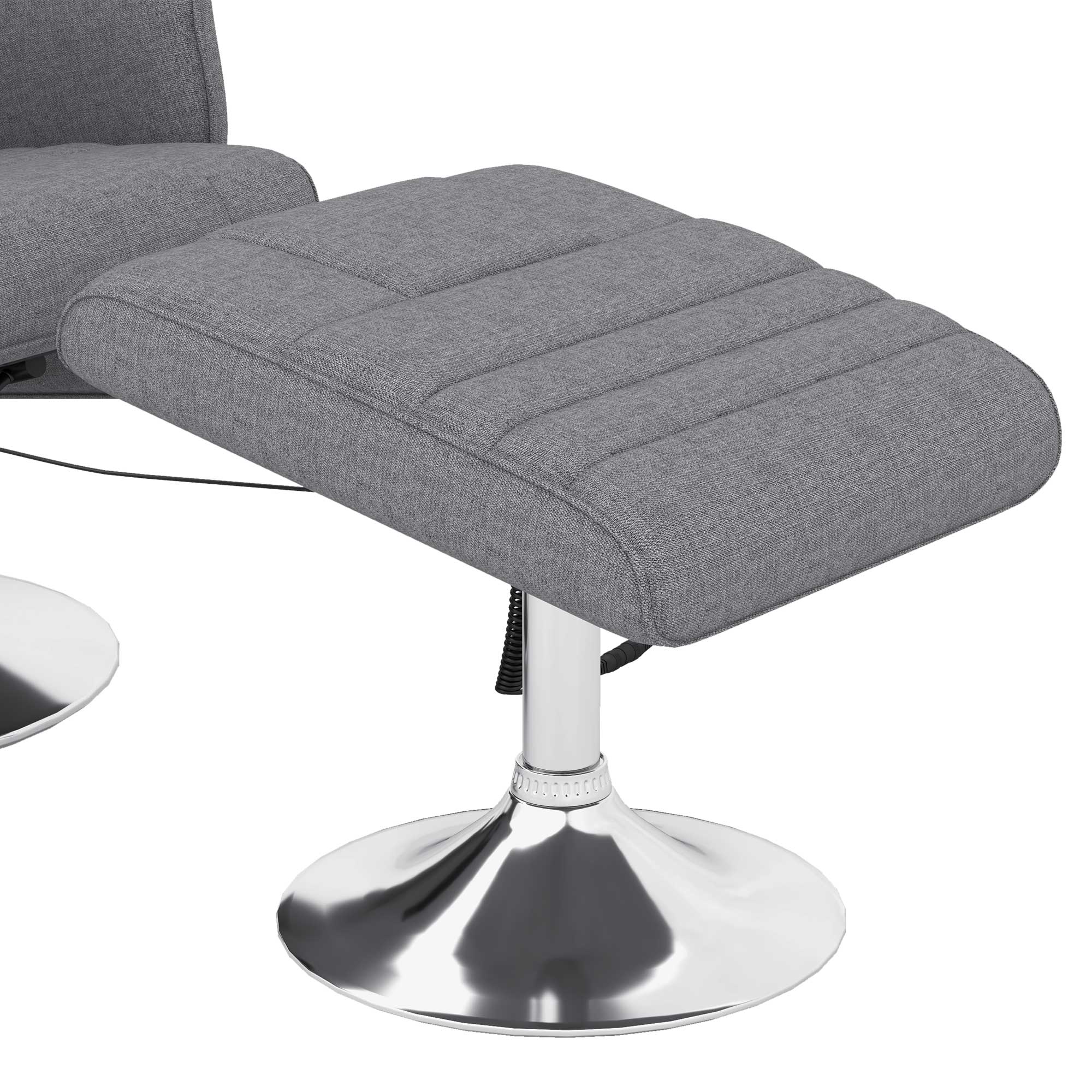 HOMCOM Massagesessel mit Hocker, neigbare Lehne, 78 x 95 x 88 cm, Dunkelgrau