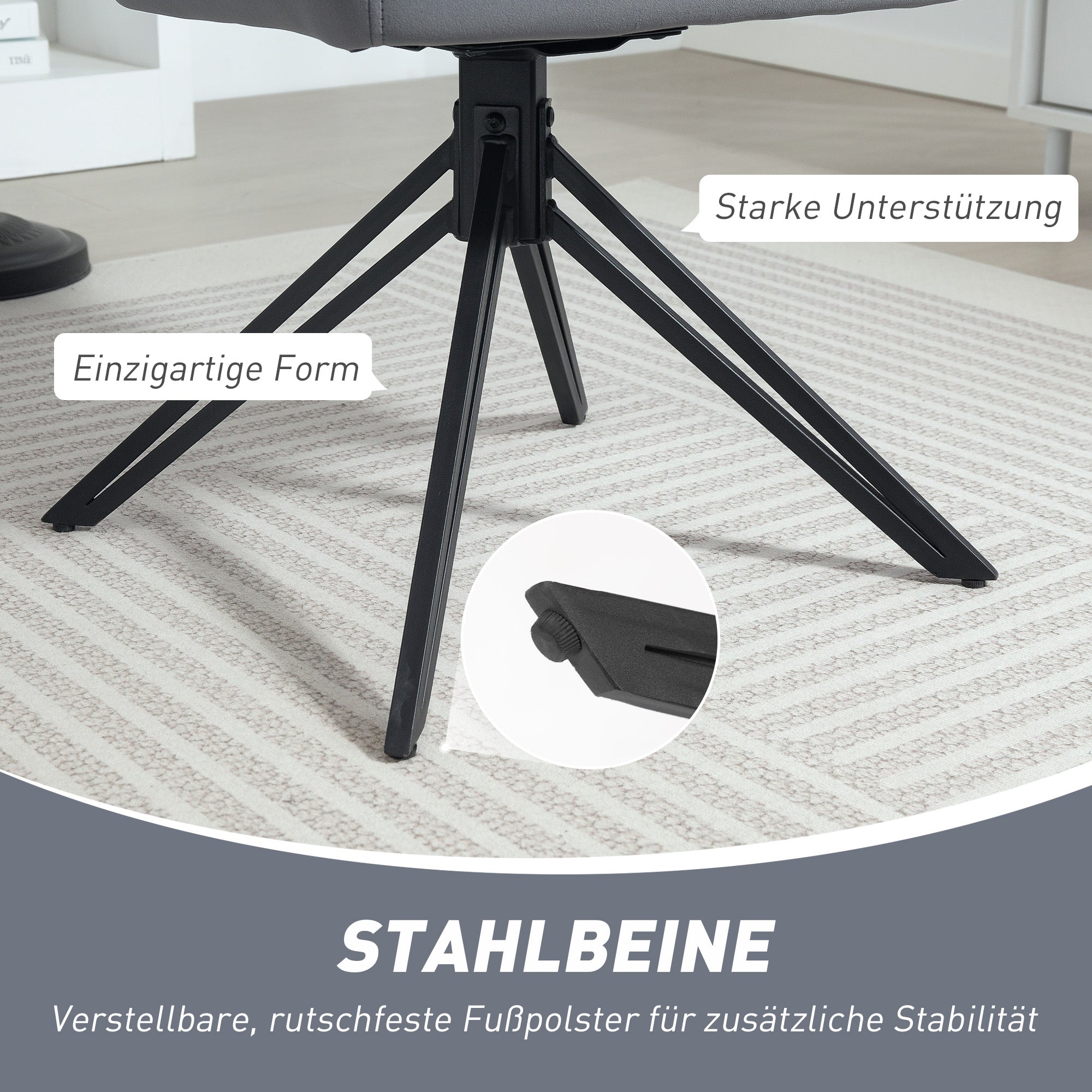 HOMCOM Akzentstuhl im Retro-Design Samtoptik 58 cm x 60,5 cm x 79 cm Stahl Grau