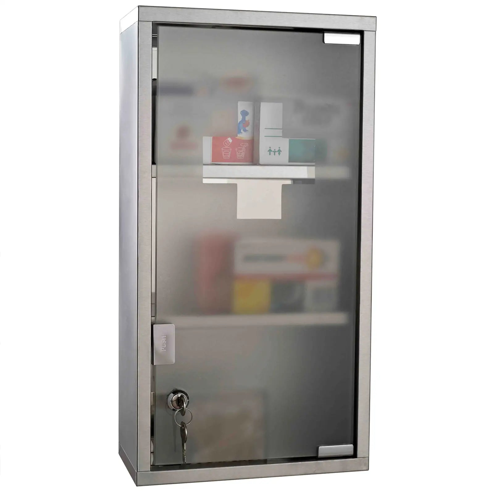 HOMCOM Medicine Cabinet – Medicine Cabinet with 3 Compartments, Stainless Steel