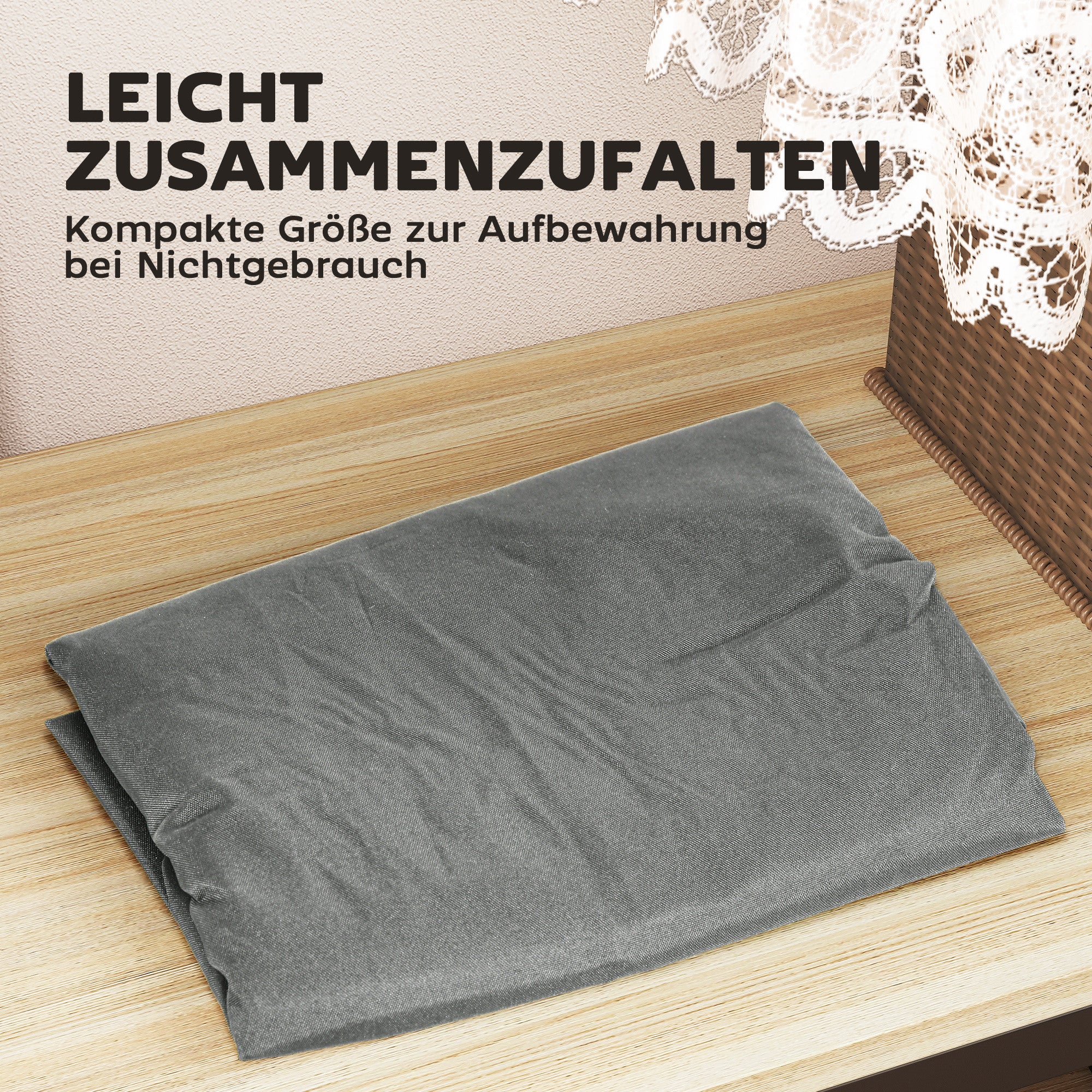 Outsunny Aufbewahrungstasche Gartenpolster, Auflagentasche, Schutzhülle mit Tragegriff Reißverschluss 200x60x75 cm, Hellgrau