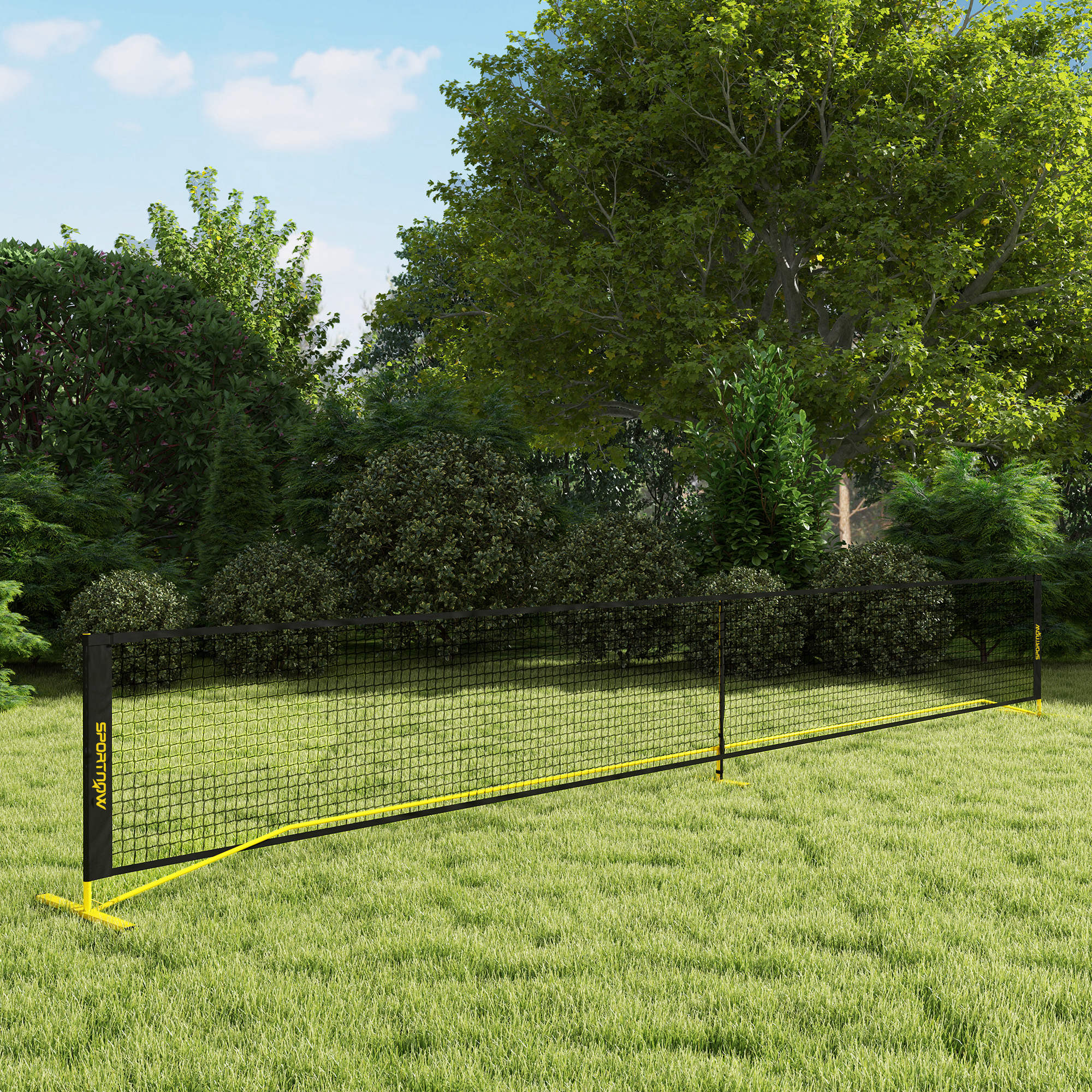 SPORTNOW Pickleball-Netz, tragbar, Metallgestell, Stoffnetz, mit Tragetasche, Gelb