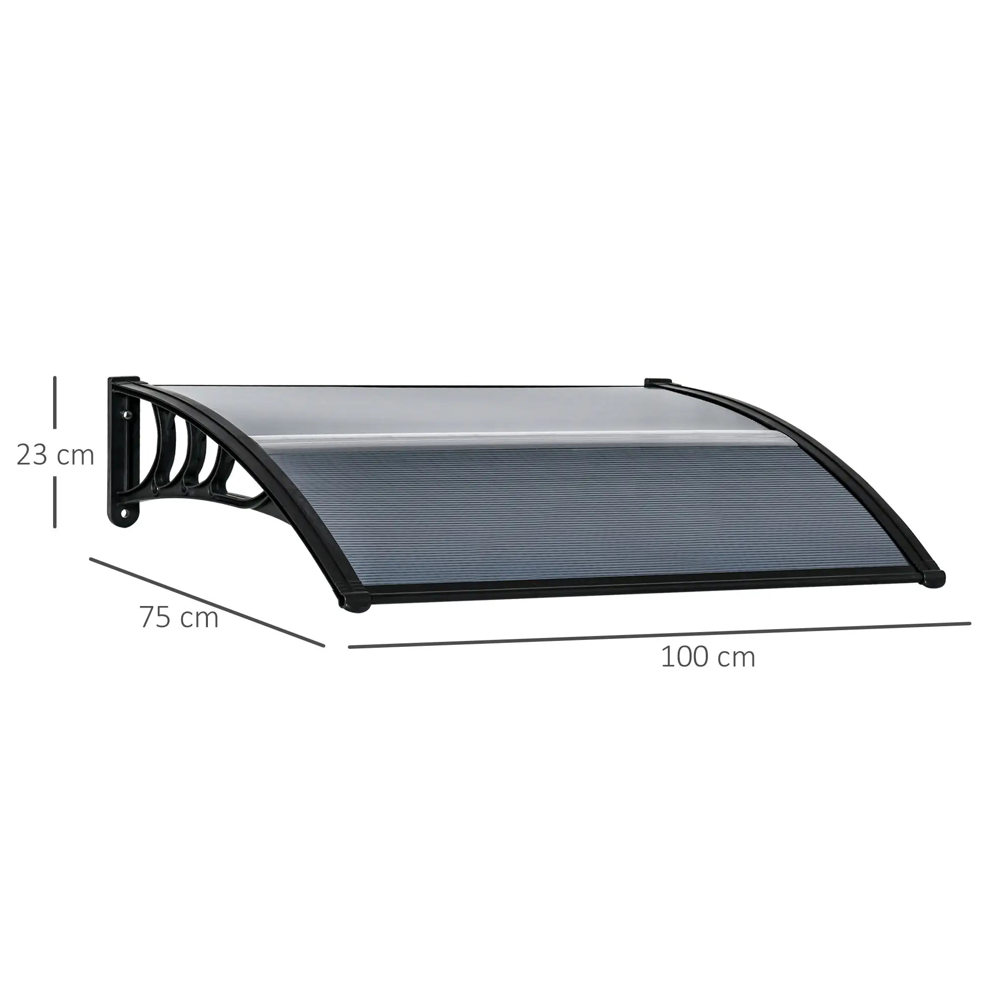 Outsunny Pultvordach 103 × 96,5 × 27 cm mit UV-Schutz, Schwarz