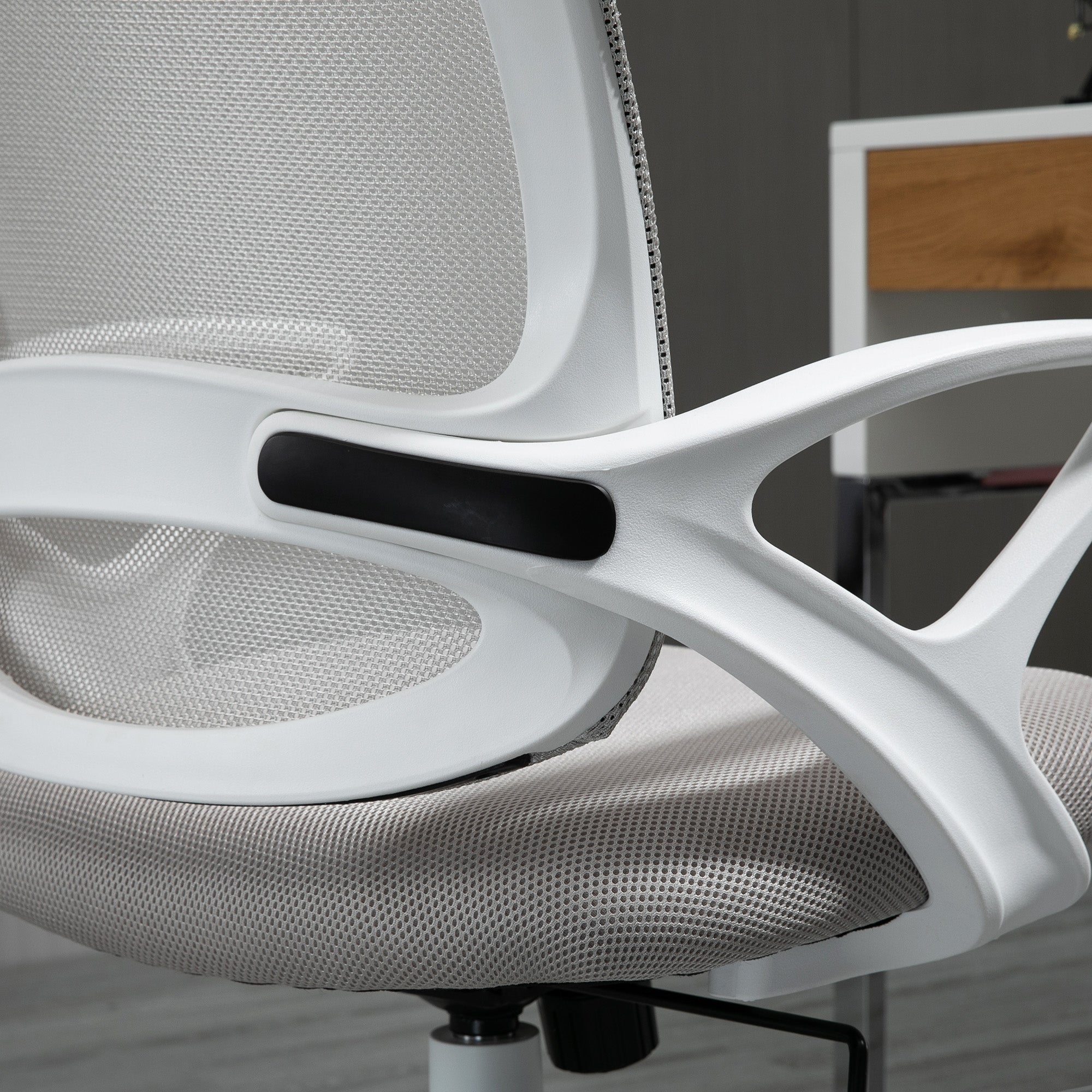 Vinsetto Bürostuhl, Schreibtischstuhl mit Rollen, ergonomisch, höhenverstellbar, Grau