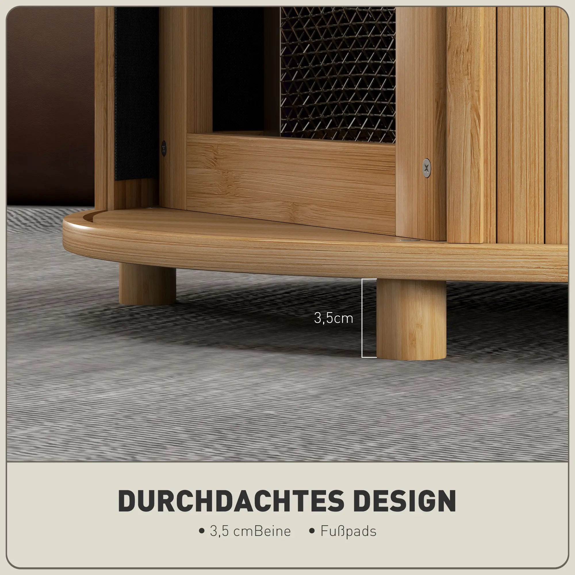 HOMCOM Couchtisch mit Stauraum und Schiebetür Bambus