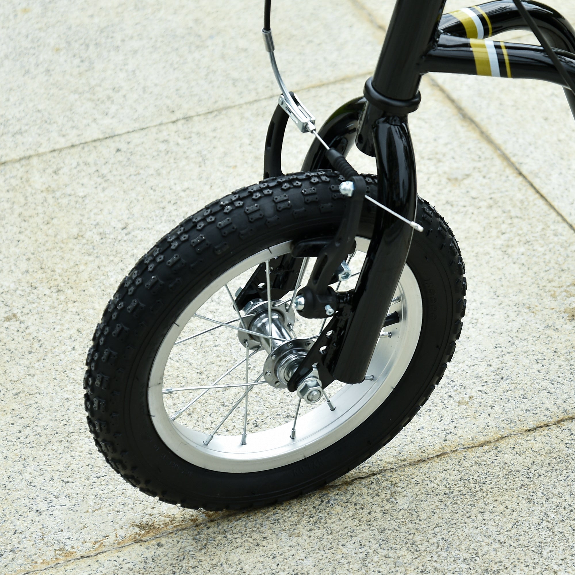 HOMCOM Kinderroller ab 5 Jahre Scooter Kinderscooter Tretroller Cityroller Kinder Roller Kickboard mit Luftreifen 12 Zoll Gummi Aluminium Schwarz 120 x 58 x 85-95 cm