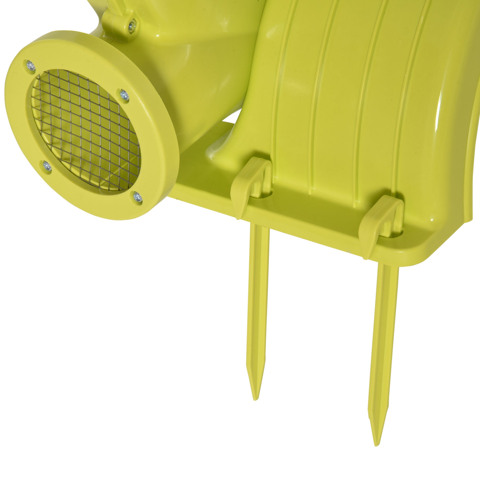 Outsunny 450W elektrische Luftpumpe Hüpfburg Gebläsepumpe Ventilator mit Griff Dauergebläse leichtgewichtig tragbar für aufblasbare Spielzeuge ABS Gelb+Grün 35 x 26 x 33,5 cm