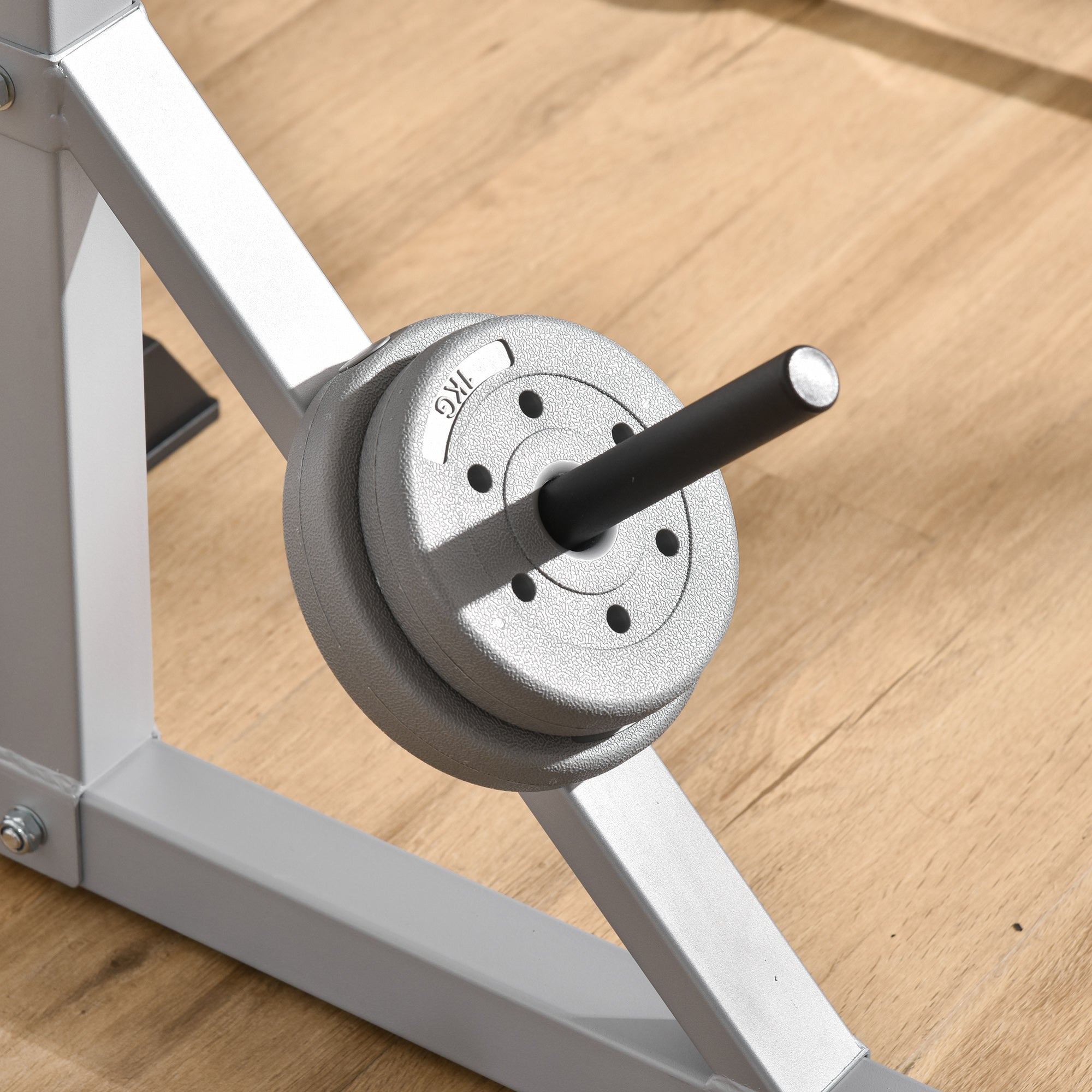 HOMCOM 2er Set Hantelständer 3 Ebenen Höhenverstellbar Hantelablage aus Stahl bis 200 kg belastbar Silber+Schwarz