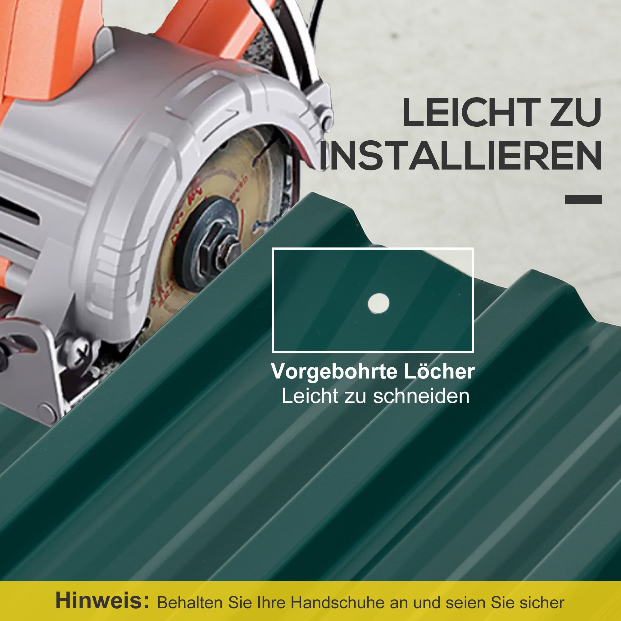 Outsunny 12 Stück Trapezblech 129x45cm 7m² Verzinkt Dachblech 0,25 mm Wetterfest Profilblech Grün