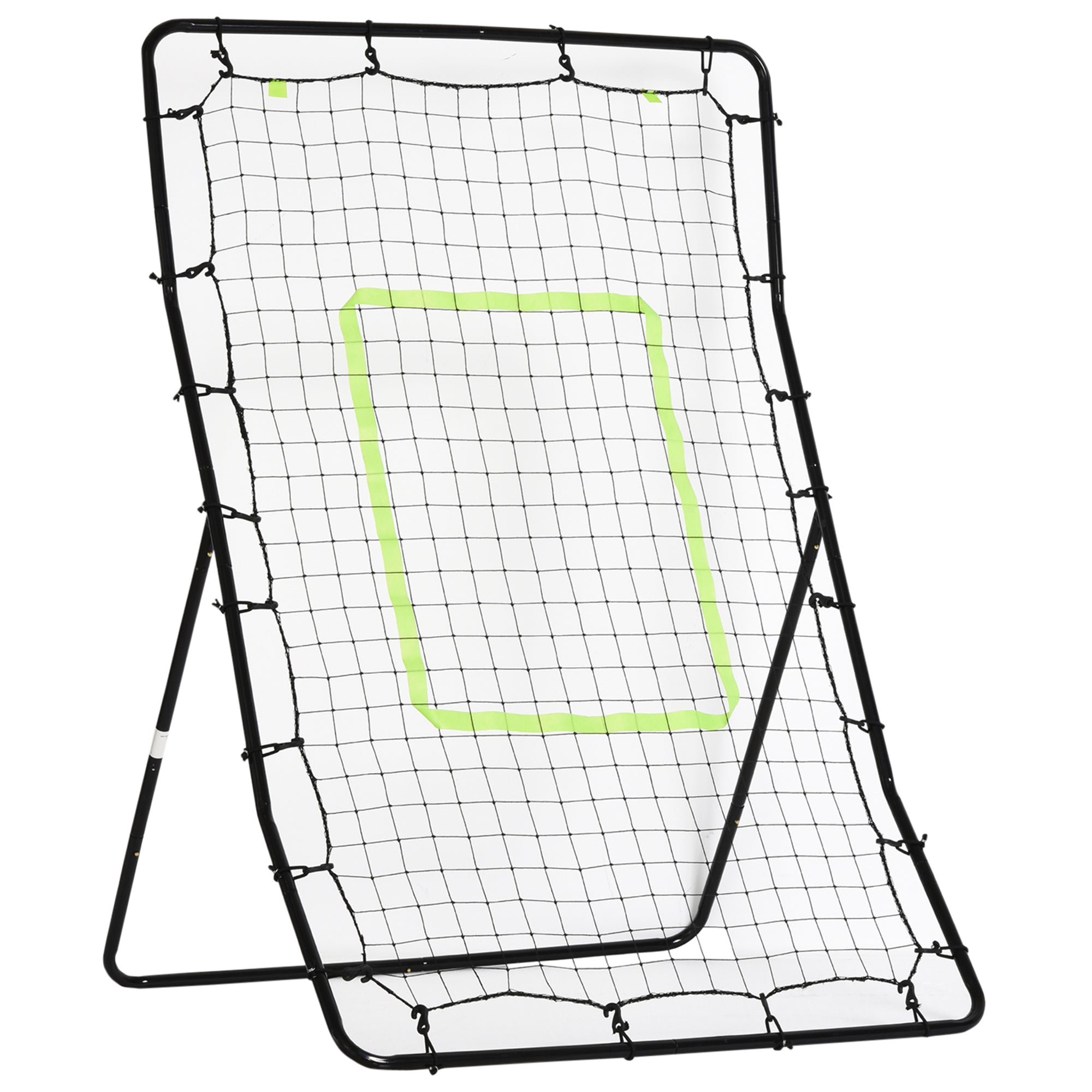 HOMCOM Rebounder für Fußball Prellwand Tragebar mit Schlag-Zone Rebound Netz Kickback Rückprallwand Prellwand für Baseball Basketball Fußballtor für Kinder und Jugendliche Training 75x126cm, Schwarz