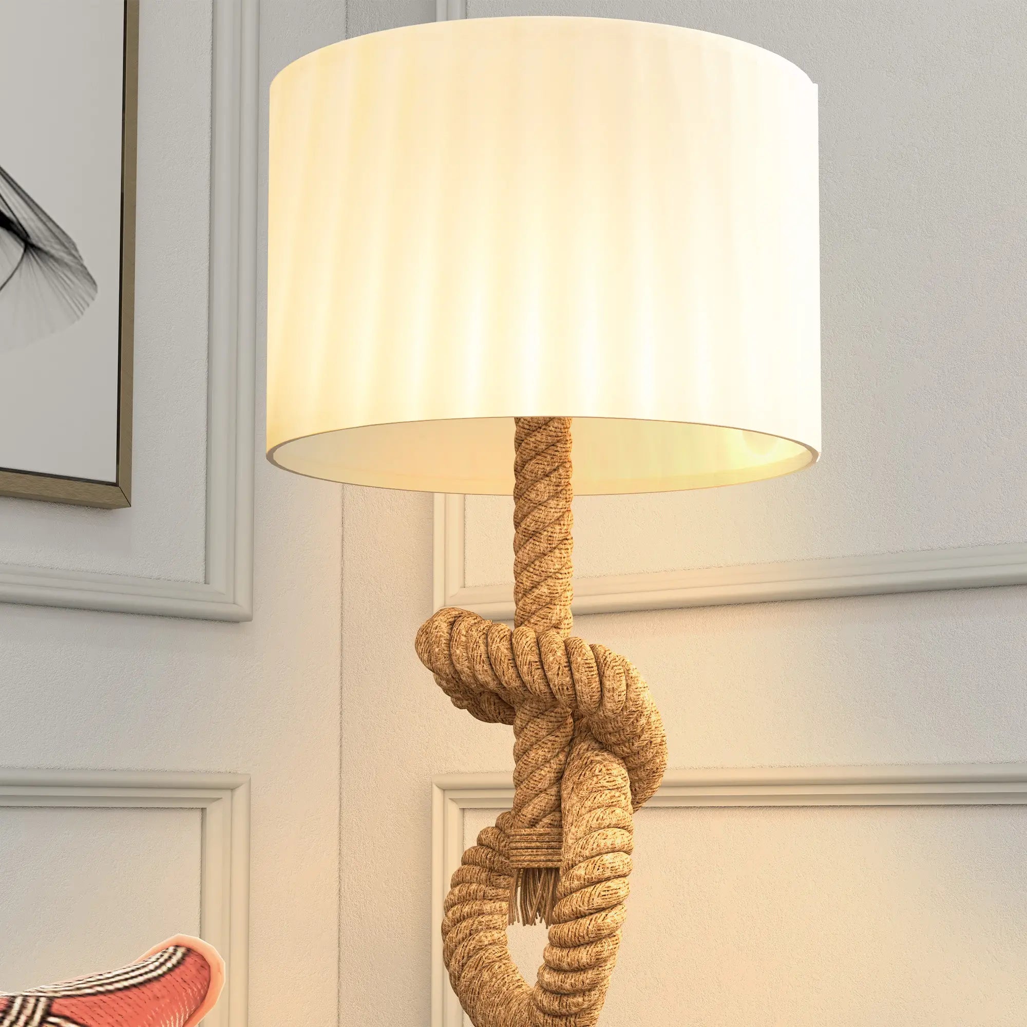 HOMCOM Tischleuchte USB-Ladefunktion LED maritimes Design