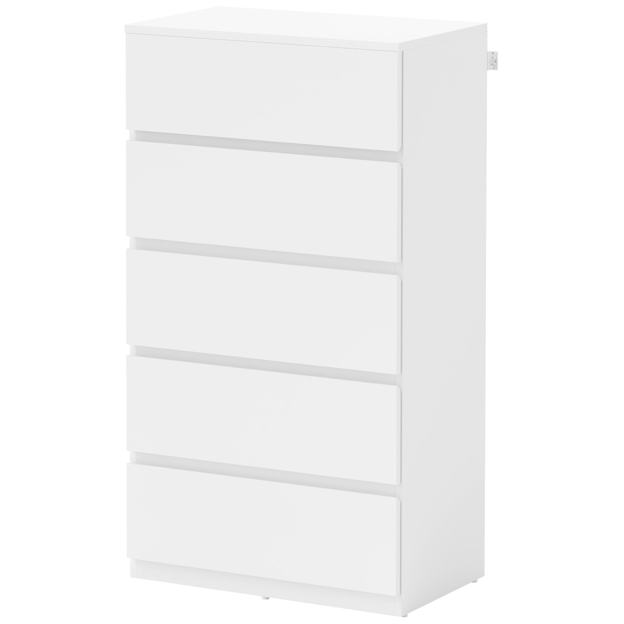 HOMCOM Kommode Sideboard Schubladenkommode, 5 Schubladen, 55 cm x 34 cm x 100 cm, Weiß