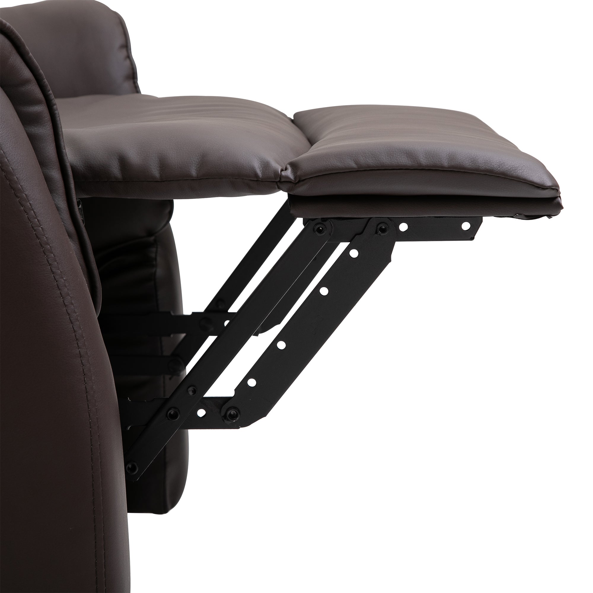 HOMCOM Relaxsessel Elektrisch Fernsehsessel mit Aufstehhilfe, Liegefunktion, TV Sessel mit Fußteil, Seitentasche, Fernbedienung, für Wohnzimmer, bis 150 kg, Kunstleder, Braun