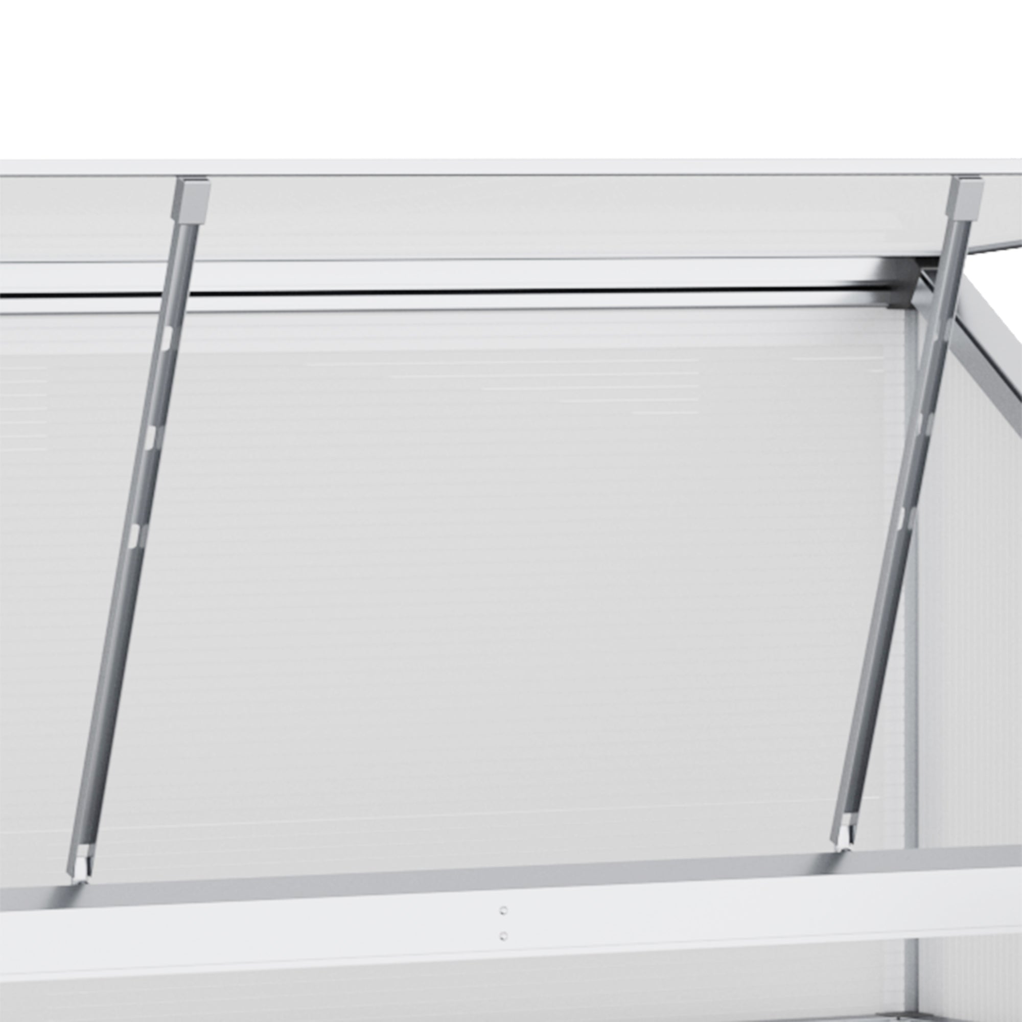 Outsunny Gewächshaus mit Fundamentrahmen, Polycarbonat-Gehäuse, 2 Regalböden, Aluminiumrahmen, 131 x 58 x 139,5 cm
