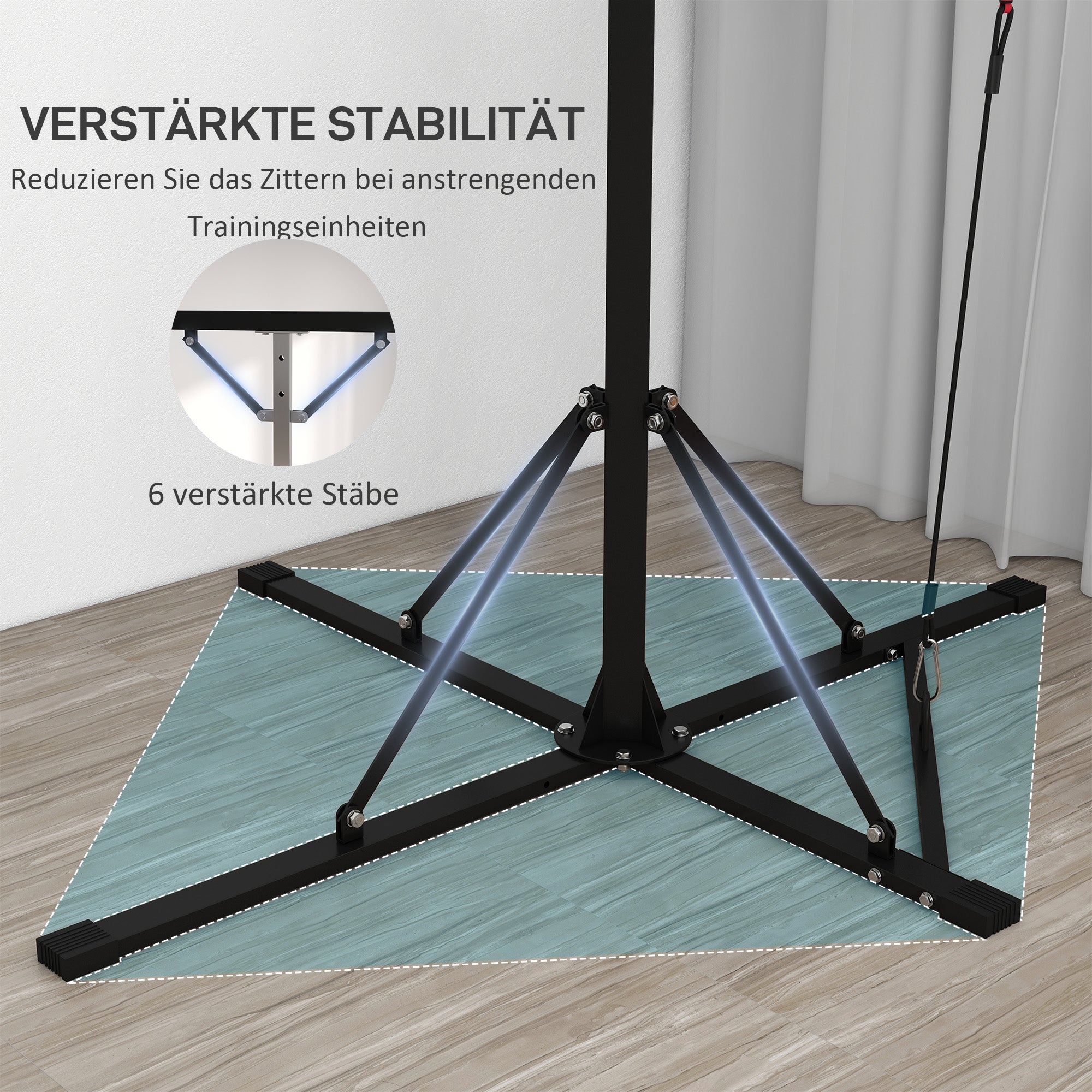 SPORTNOW Boxsackständer, höhenverstellbar, mit Speedball, Metallrahmen, 160L x 145B x 175-220H cm, Schwarz