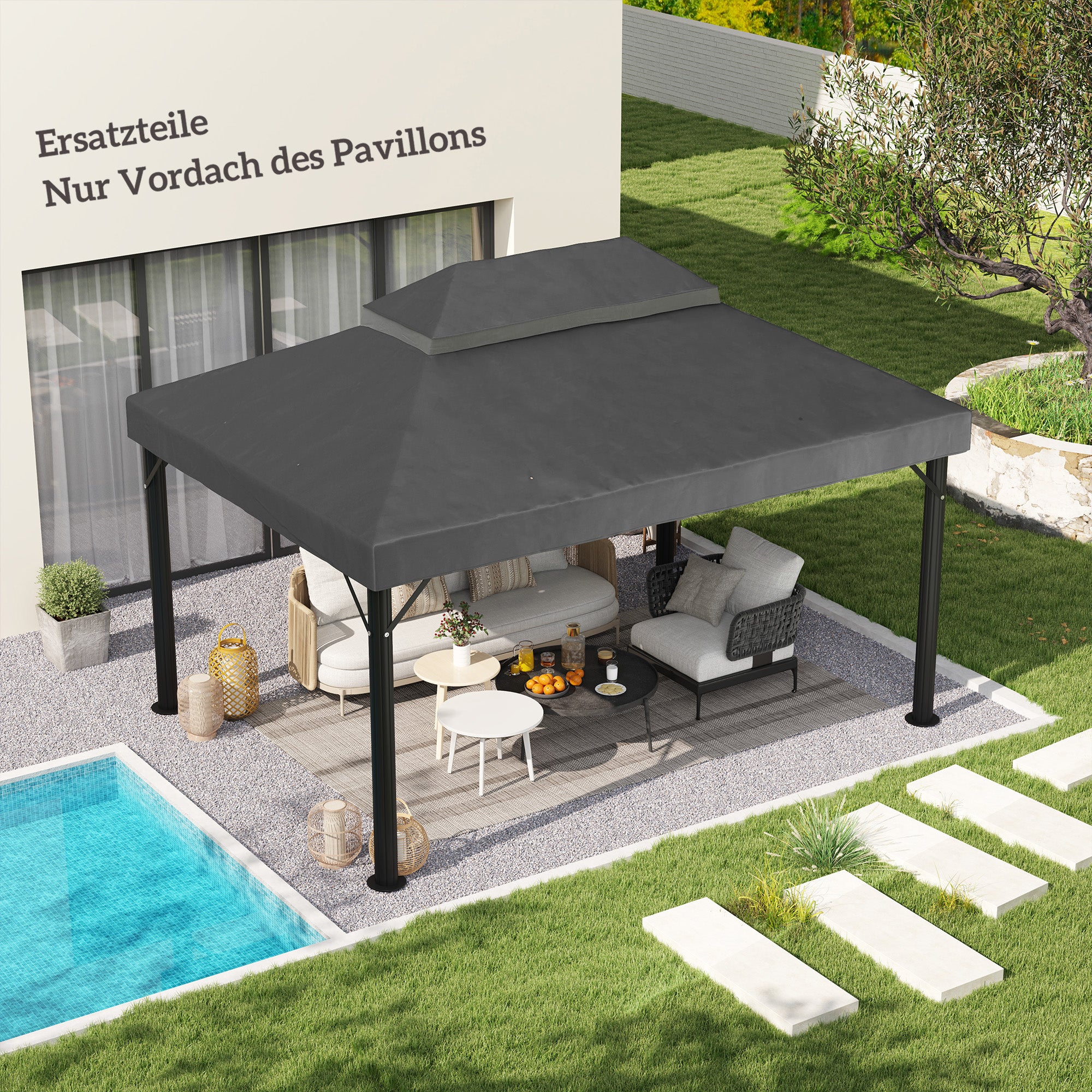 Outsunny Ersatzdach 3×4?m wasserdicht aus Oxford-Stoff