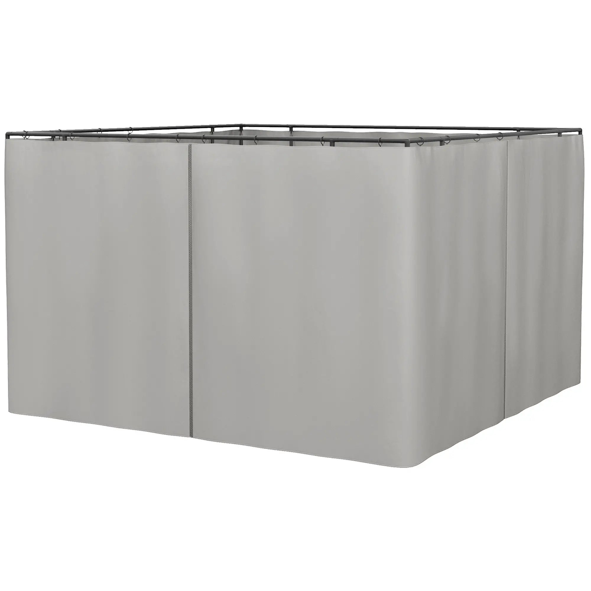 4 Seitenteile 3x3 m für Pavillon, hellgrau, mit Haken