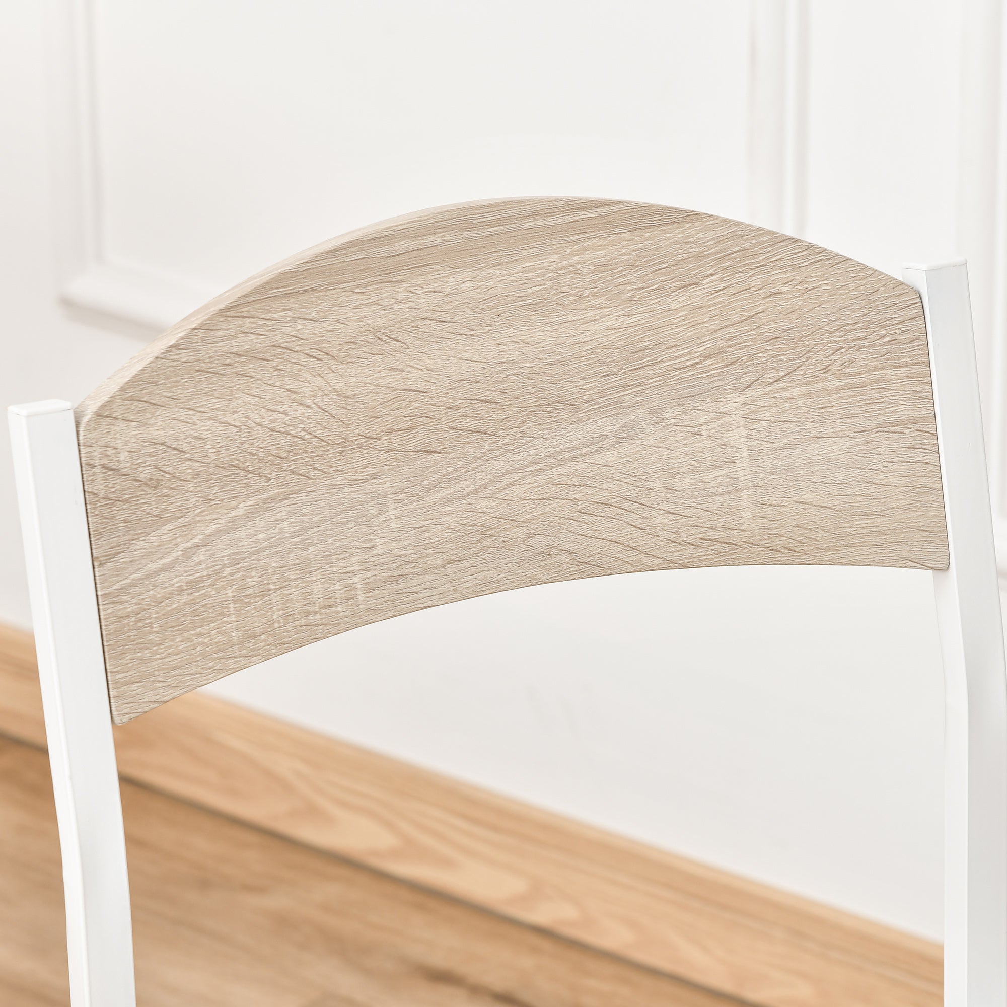 HOMCOM 5-teilige Essgruppe Esstisch mit 4 Stühlen Platzsparend Küchentisch-Set Sitzgruppe für Esszimmer, Küche, Grau+Weiß