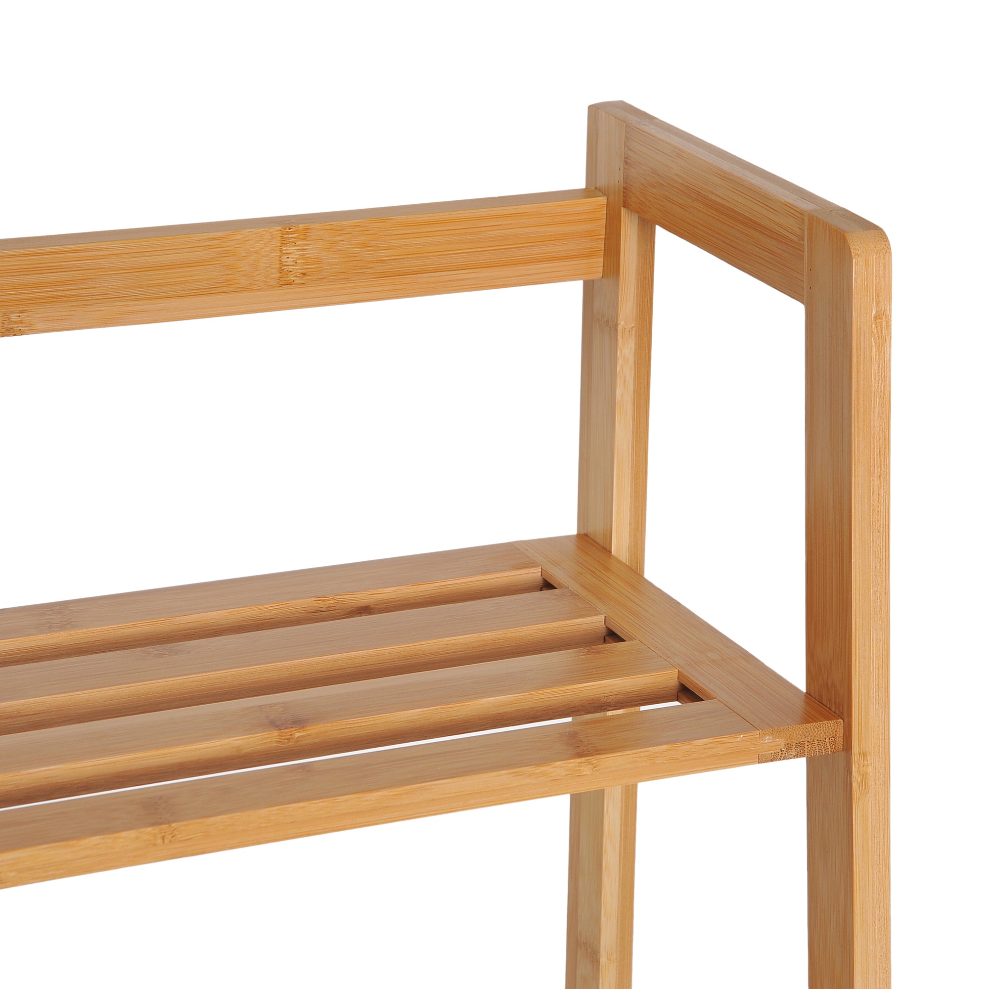 HOMCOM Bücherregal, 4 Ebenen, Leiterdesign, Bambusholz, Natur