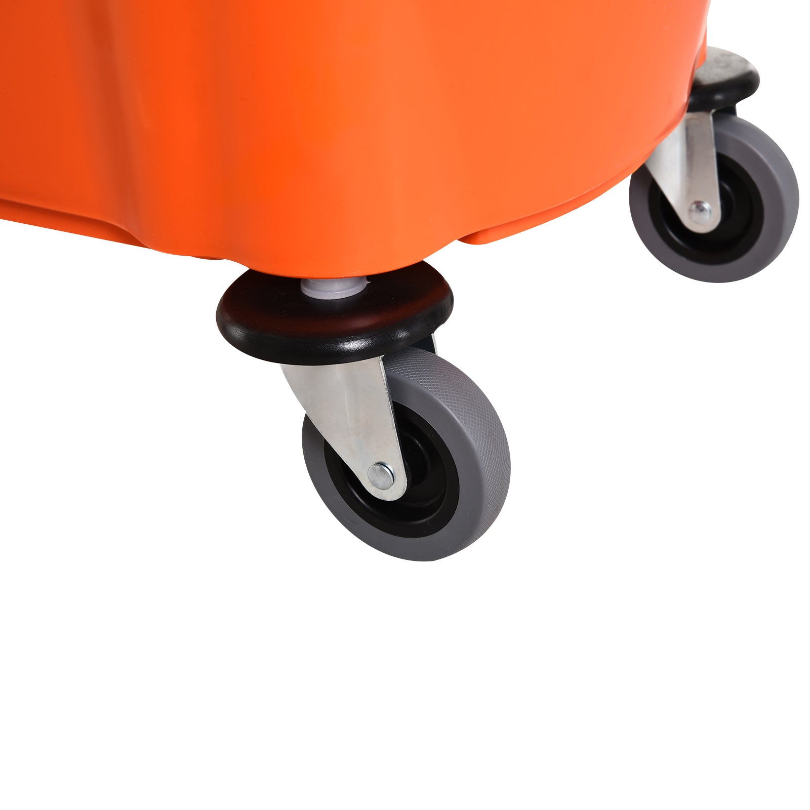HOMCOM Reinigungswagen 36 Liter Fahreimer Putzeimer Wischwagen mit Auswringvorrichtung, Orange, 54 x 41 x 91,5 cm