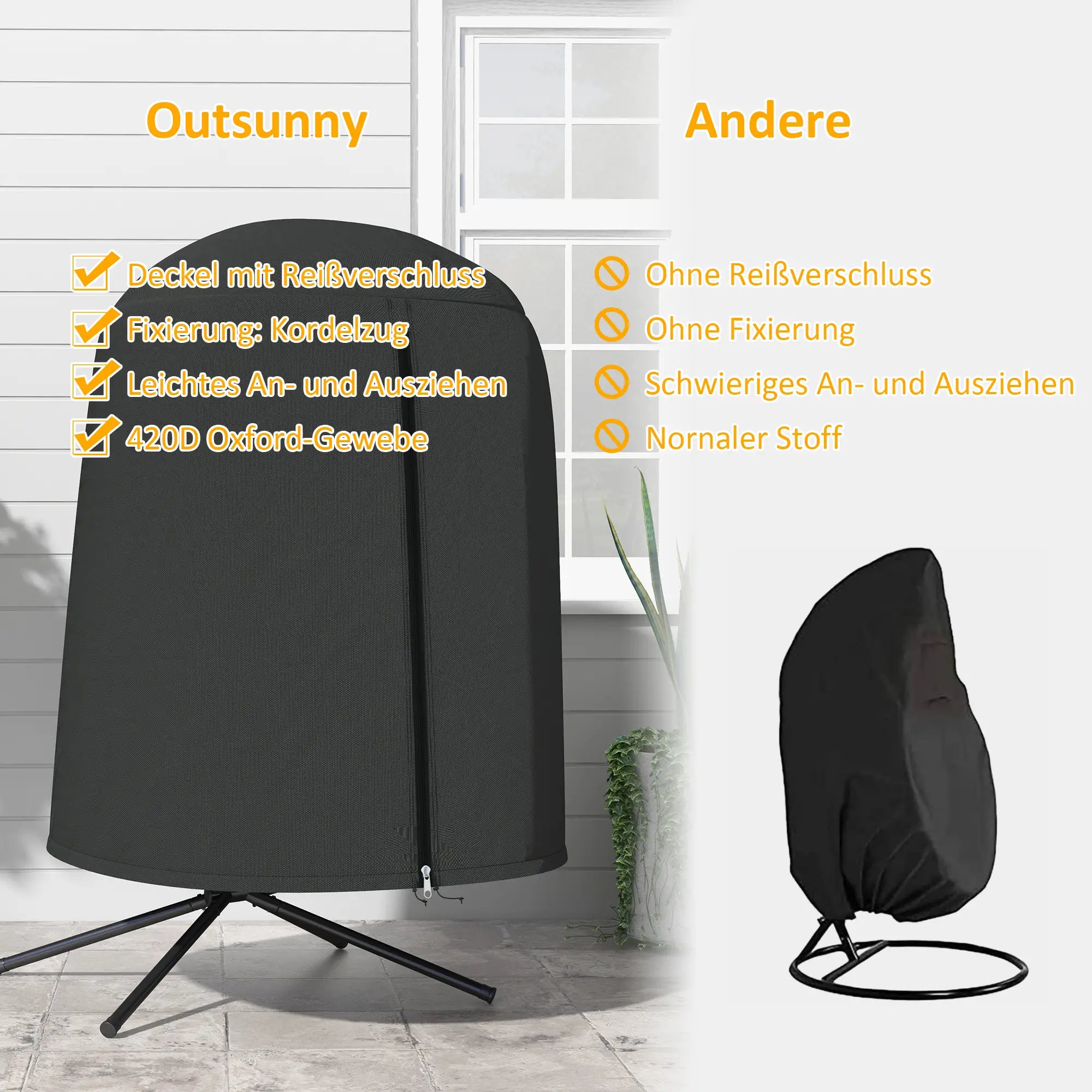 Wasserdichte Schutzhülle für Hängesessel Ø128x190?cm