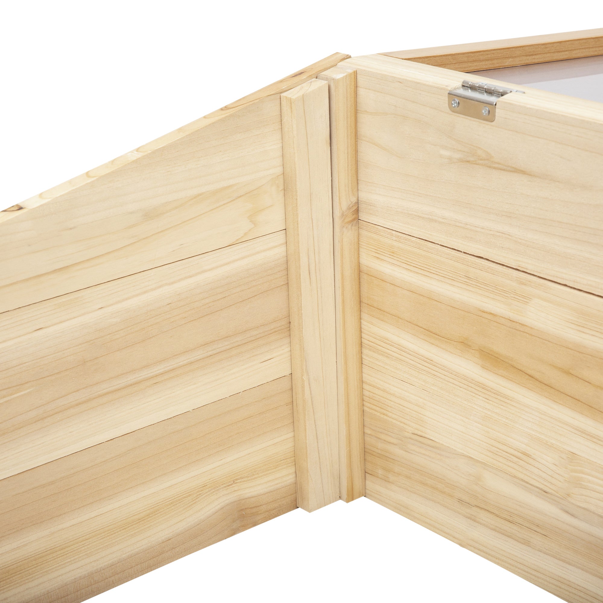Outsunny Gewächshaus Holz Frühbeet Frühbeetkasten Treibhaus Garten & Pflanzkasten-System für Garten Balkon, 100 x 50 x 35 cm, Natur, Tanne, PC-Platte