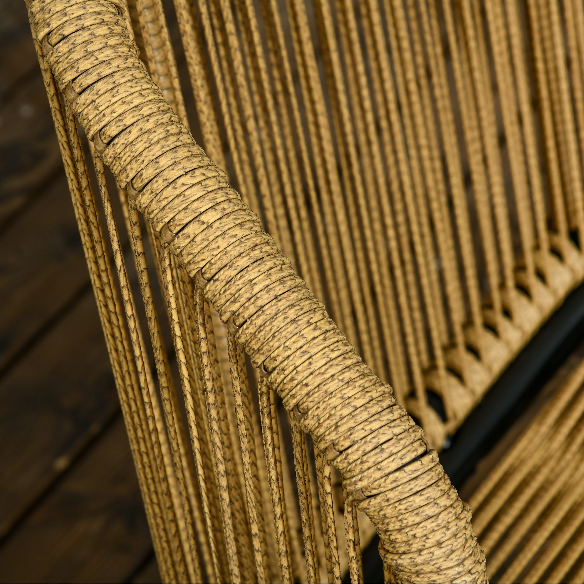 Outsunny Rattan Terrassengarnitur, 3-teilig, Sitz- und Rückenkissen, Kunstrattan, Metallrahmen, Grün