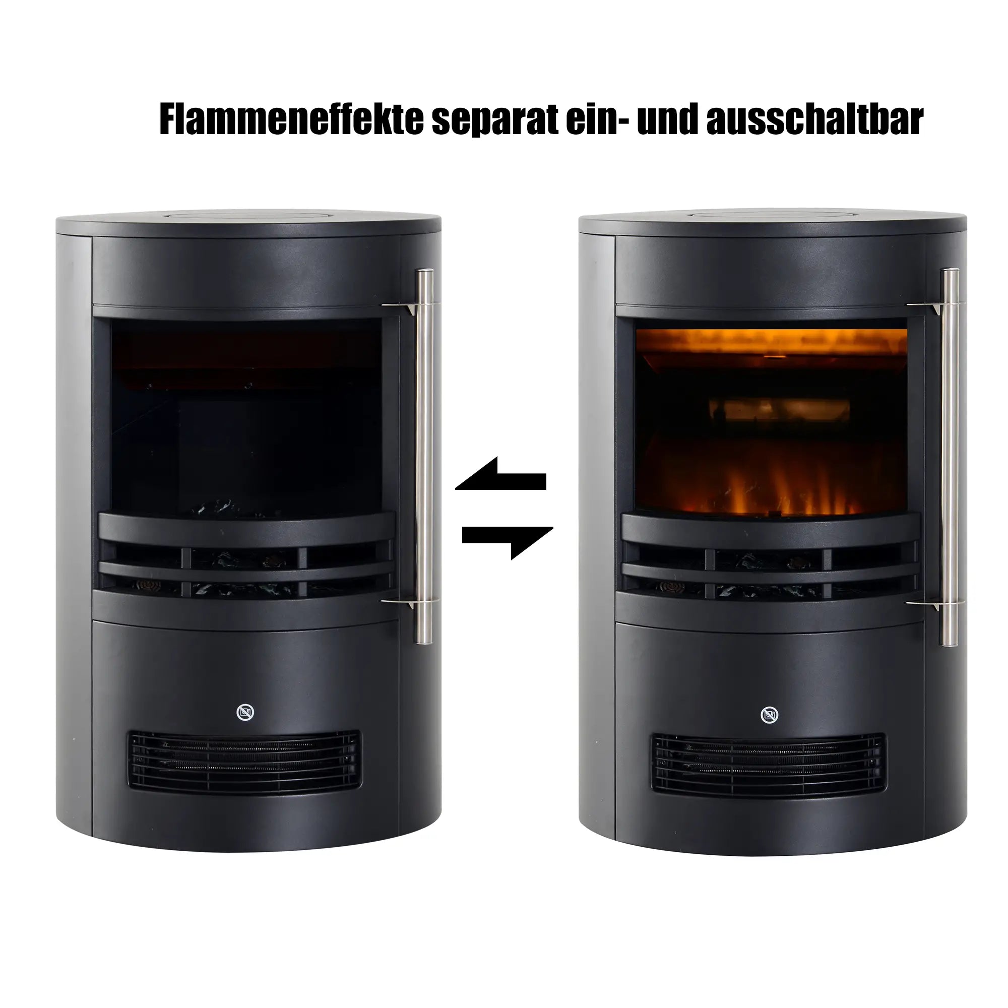 HOMCOM Elektrokamin mit Flammeneffekt und 2 Heizstufen