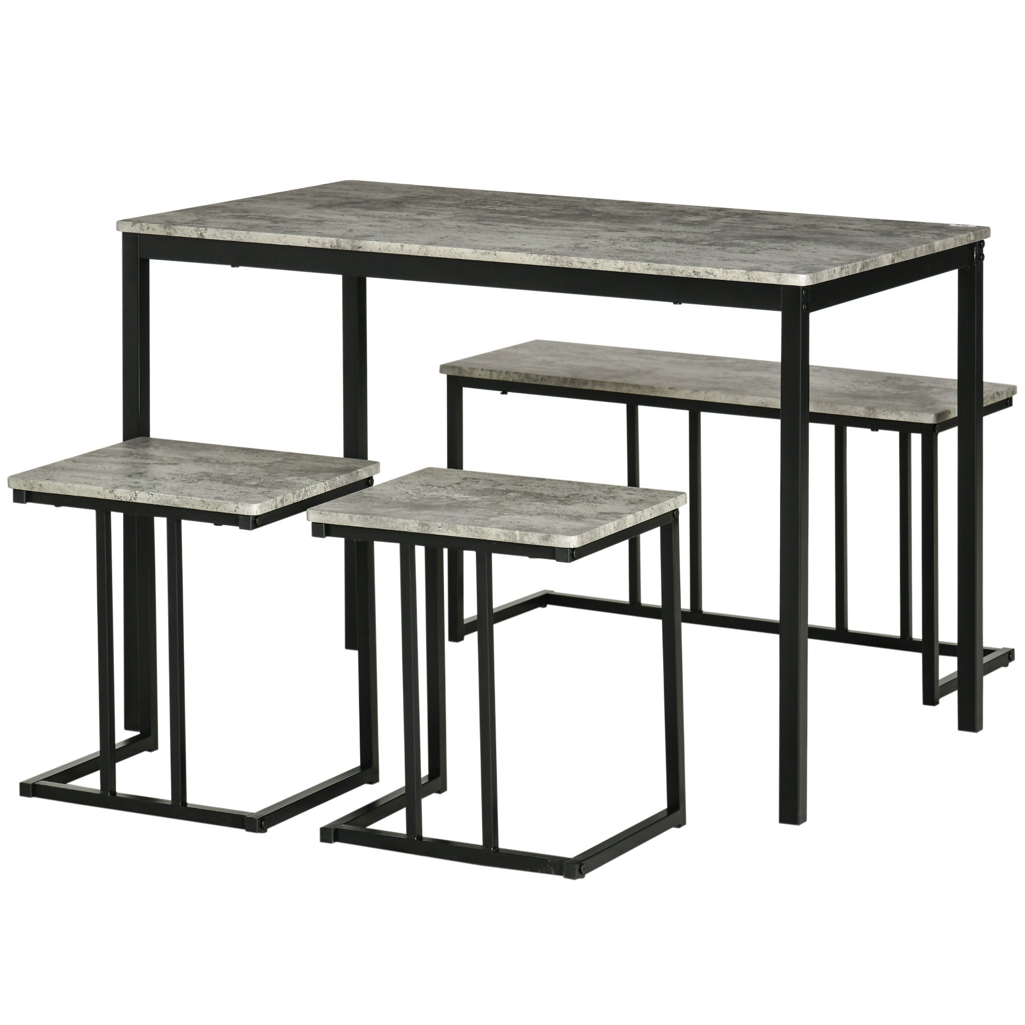 HOMCOM Essgruppe 4-teilig platzsparend komplettset für 4 Personen